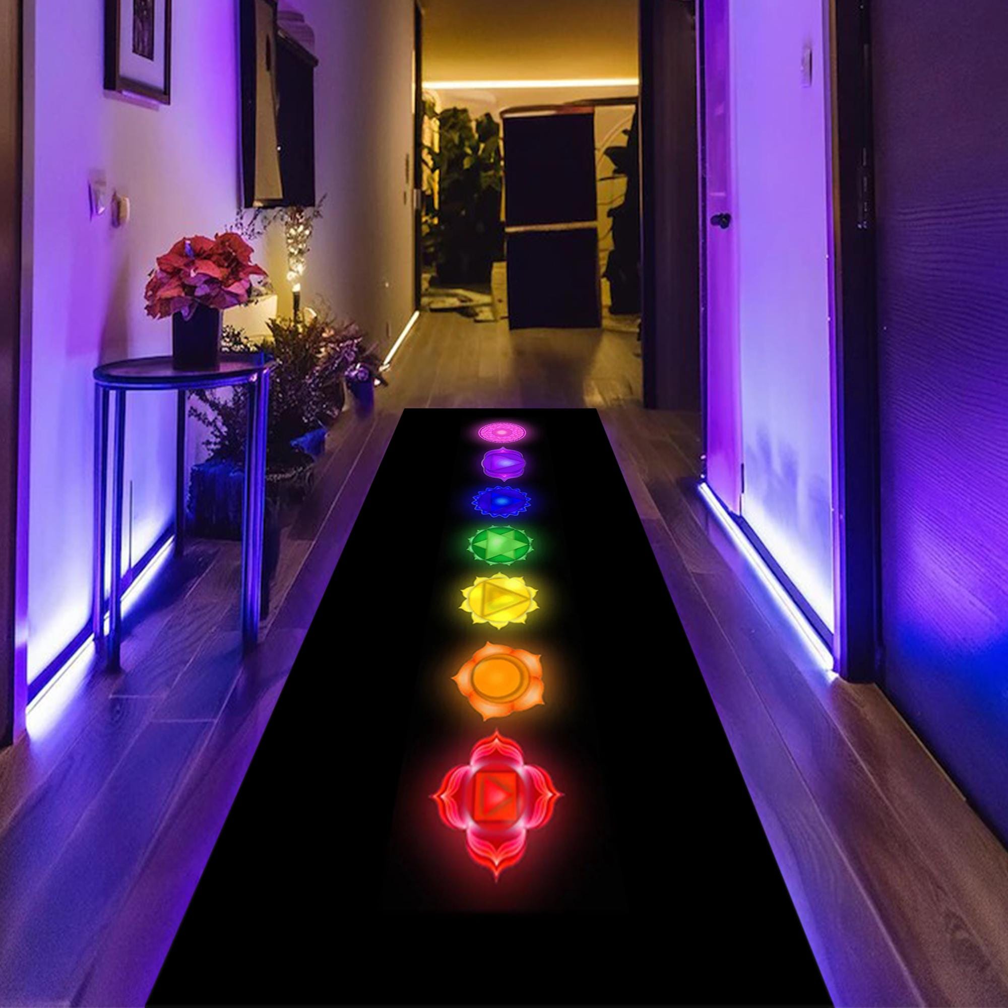 Tappeto Chakra, Tappeto Chakra della radice, Tappeto Runner 7 Chakra, Tappeto Runner Chakra, Tappeto Yoga Chakra, Tappeto 7 Chakra, Tappeto Simboli Ch