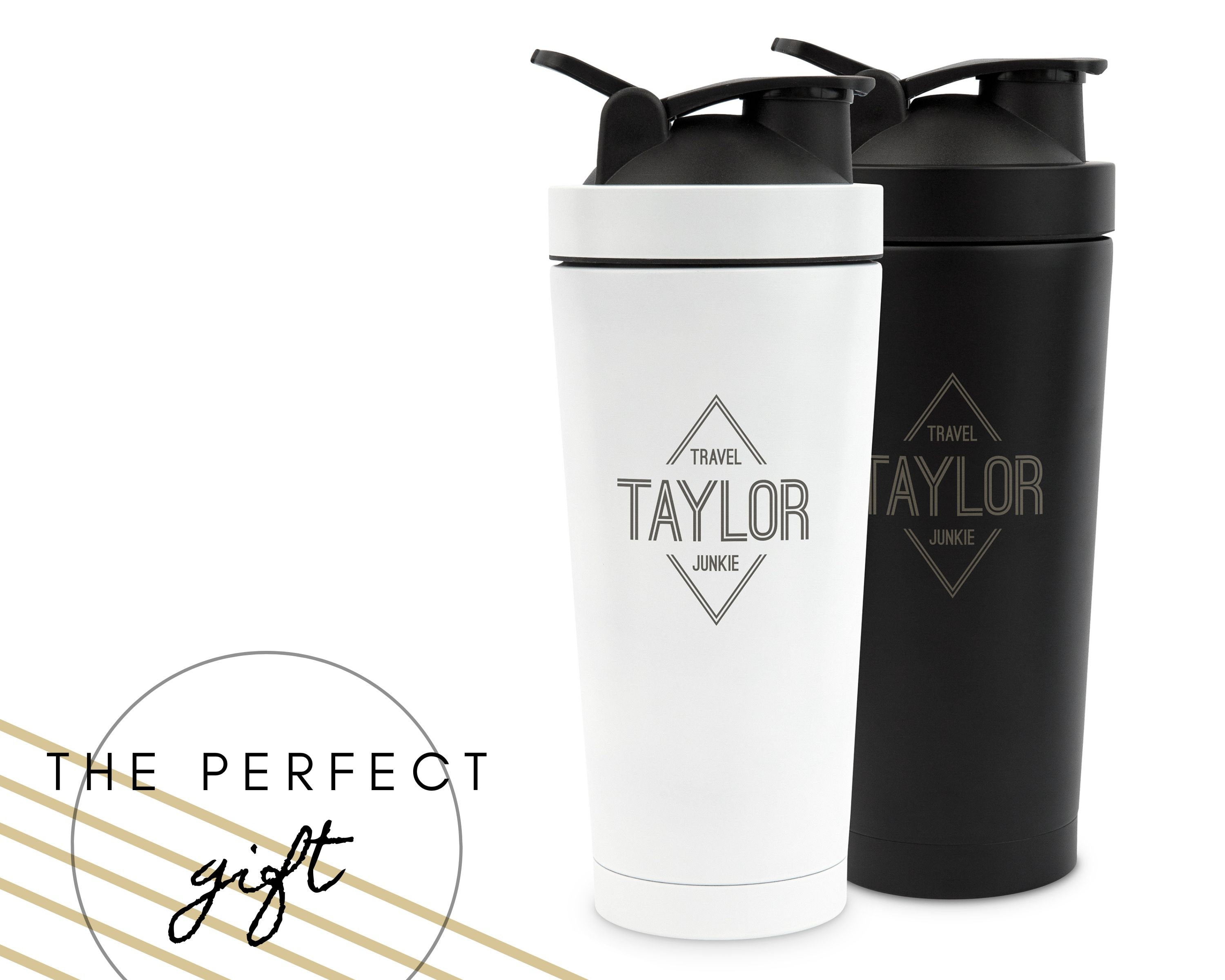 Shaker unisex unico - Bottiglia shaker per proteine personalizzata - Borraccia per allenamento - Shaker per proteine in acciaio inossidabile - Frullat