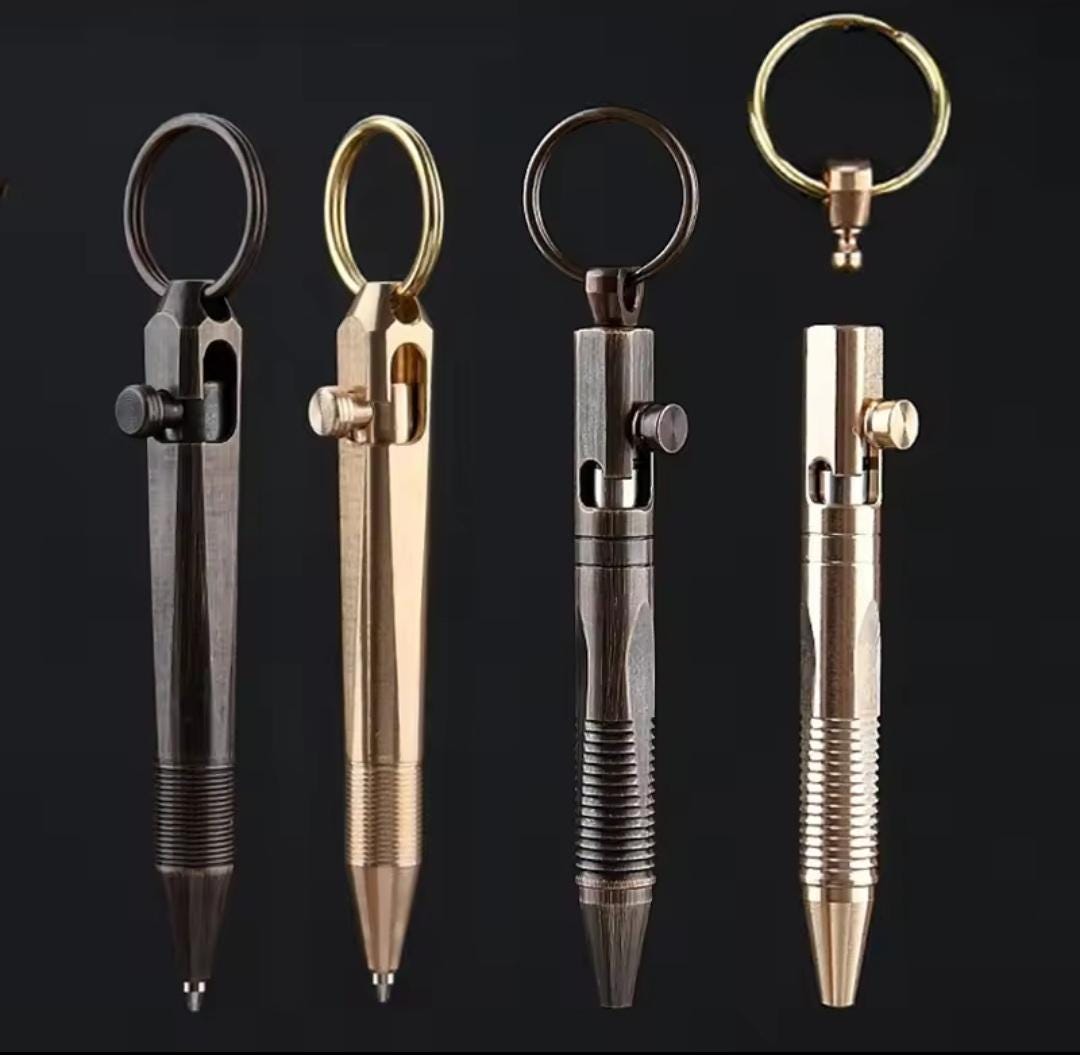 Penna a sfera in metallo mini, penna a sfera portatile, penna a inchiostro nero da 0,5 mm, penna per scrivere, penna con ciondolo portachiavi staccabi