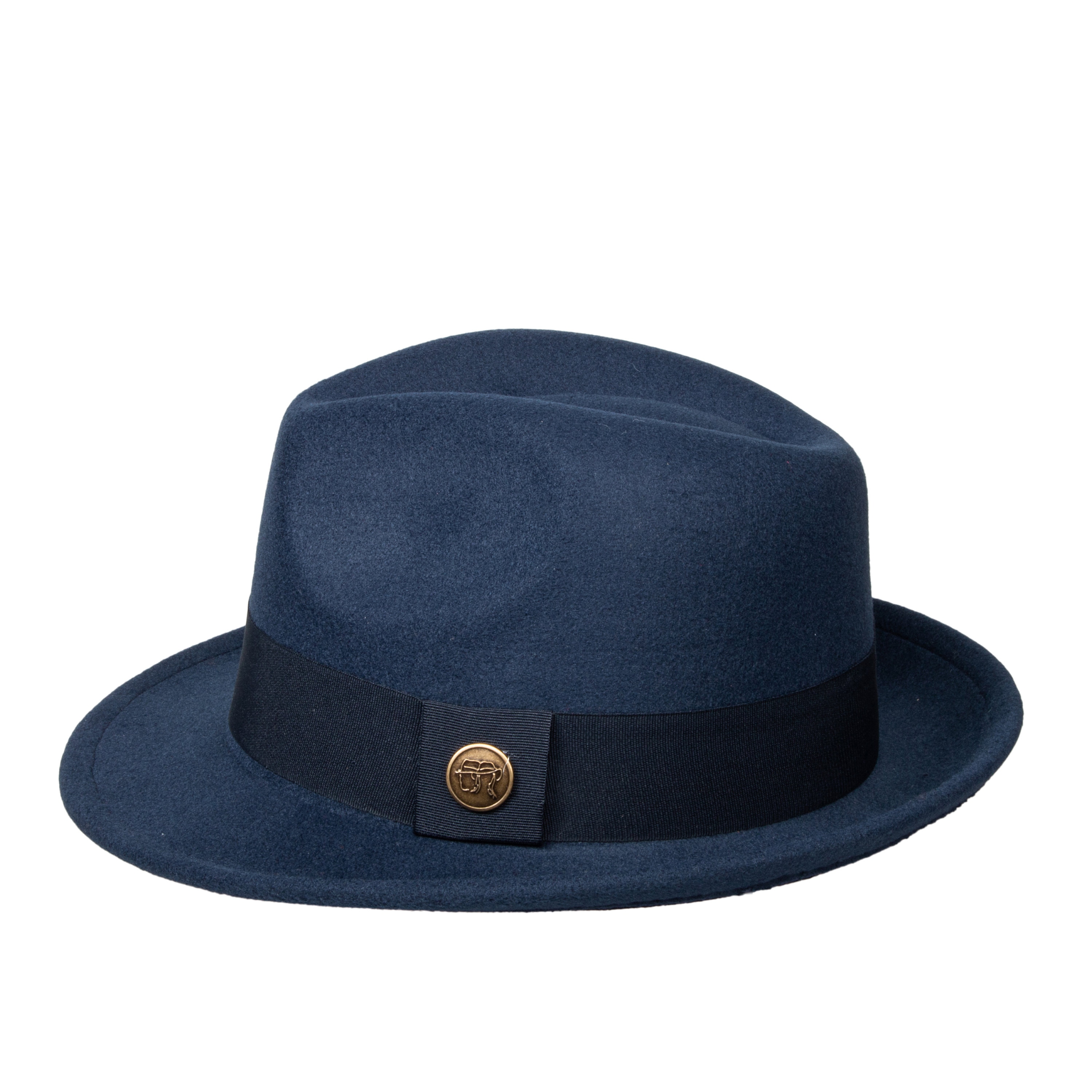 Cappello in pile polare Fedora blu scuro, cappello invernale da uomo, cappello Fedora rigido, Hatsquare Fedora per uomo, cappello a tesa corta, cappel