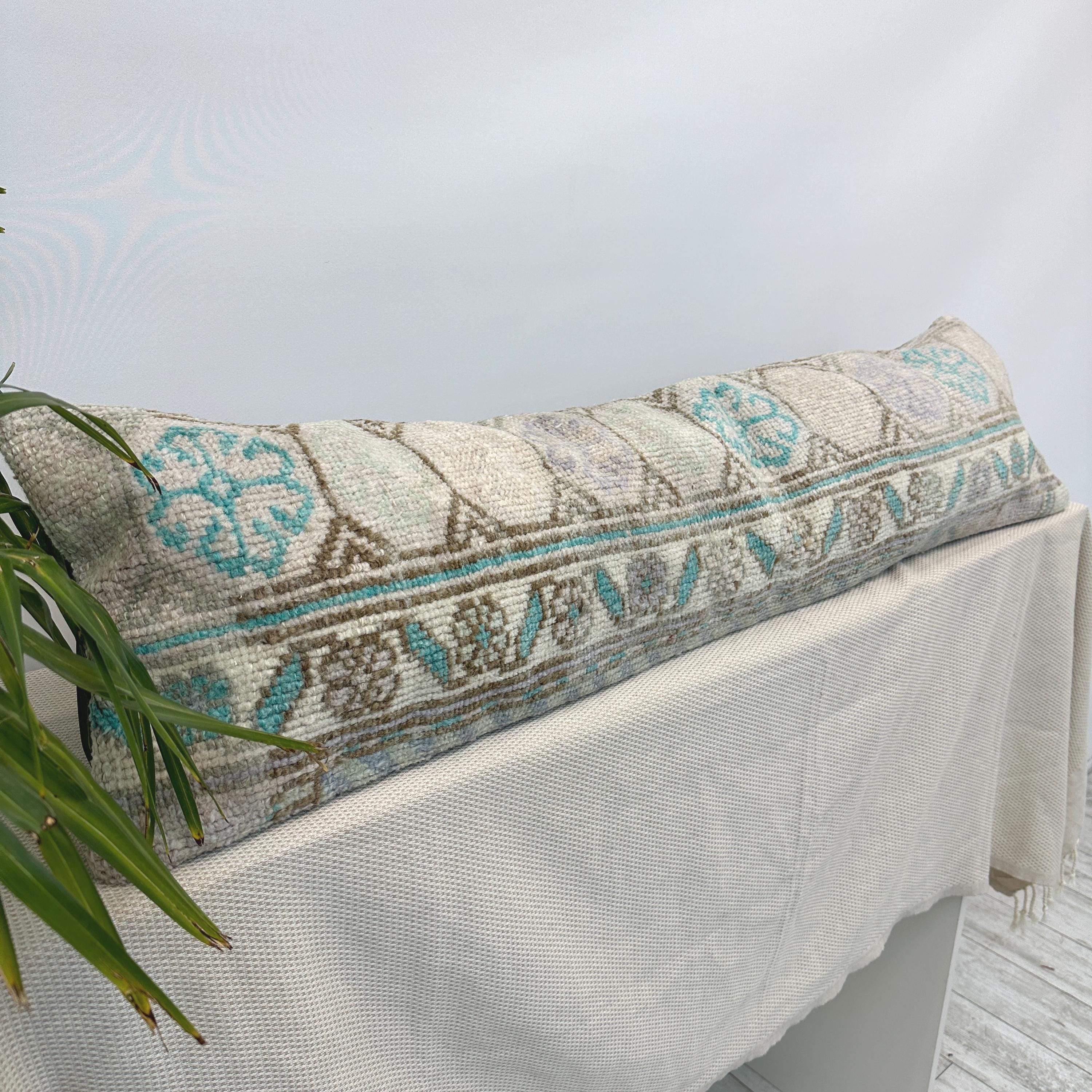 "Cuscino lungo da letto Boho, 12x48\", cuscino etnico, cuscino turco, cuscino vintage, federa per cuscino, cuscino kilim, cuscino di lana, cuscino kilim"