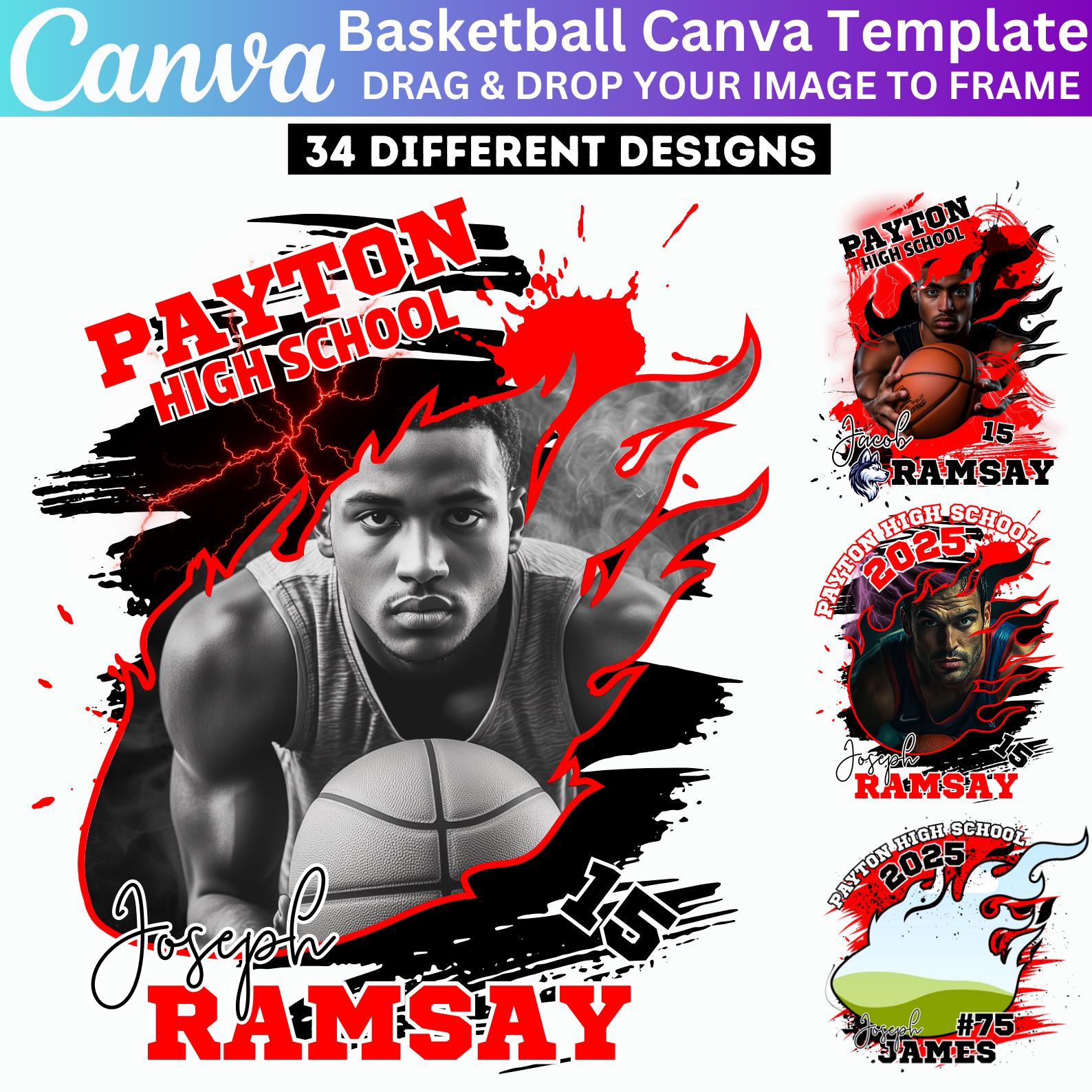 Modello modificabile Canva per il basket bootleg, modello Canva per la maglietta rap bootleg, design mascotte Canva, design maglietta Canva