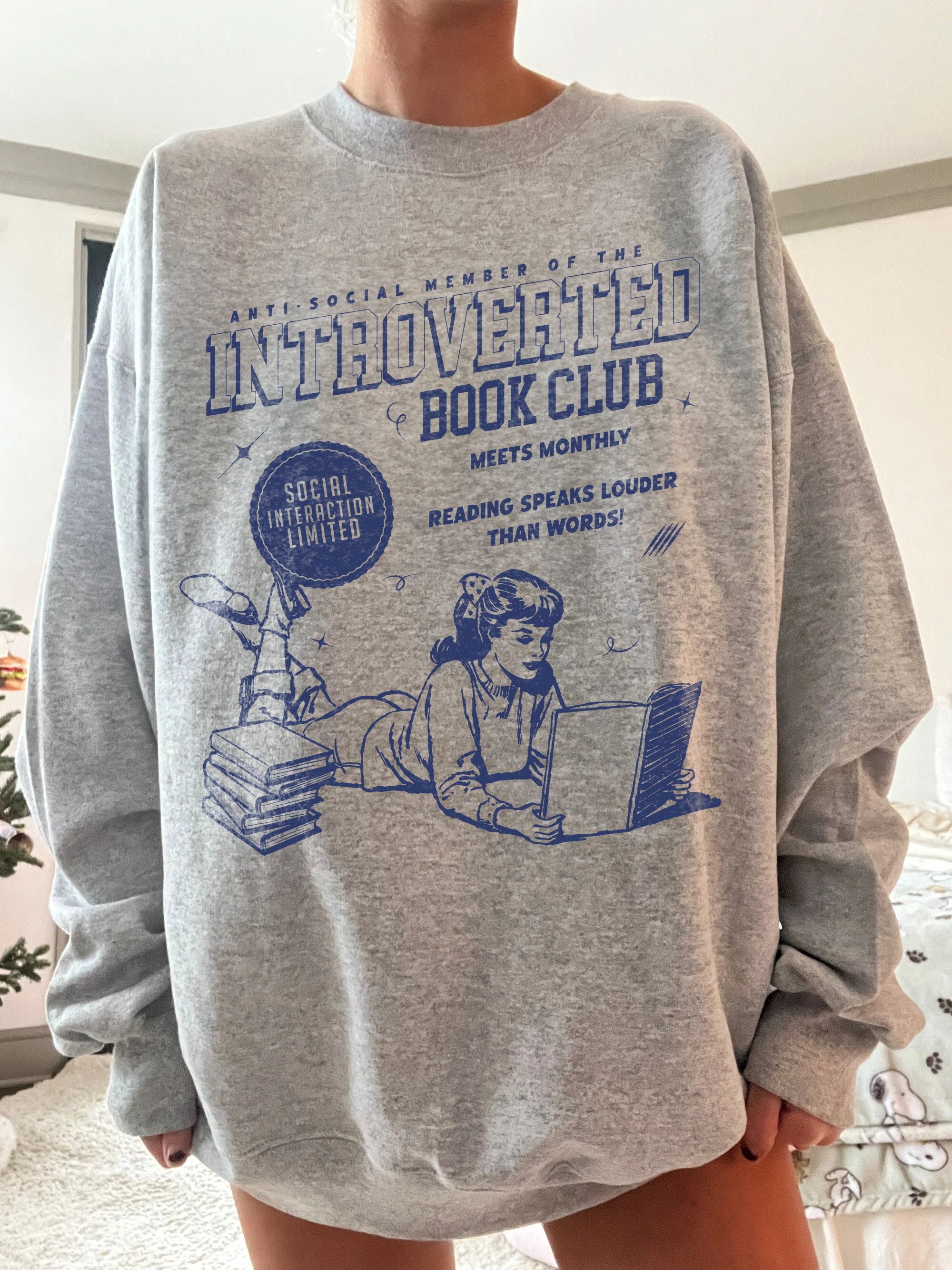 Felpa introversa del Club del libro / Felpa libresca, Club del libro antisociale, Regalo per gli amanti dei libri, Felpa con cappuccio libresco Dark R