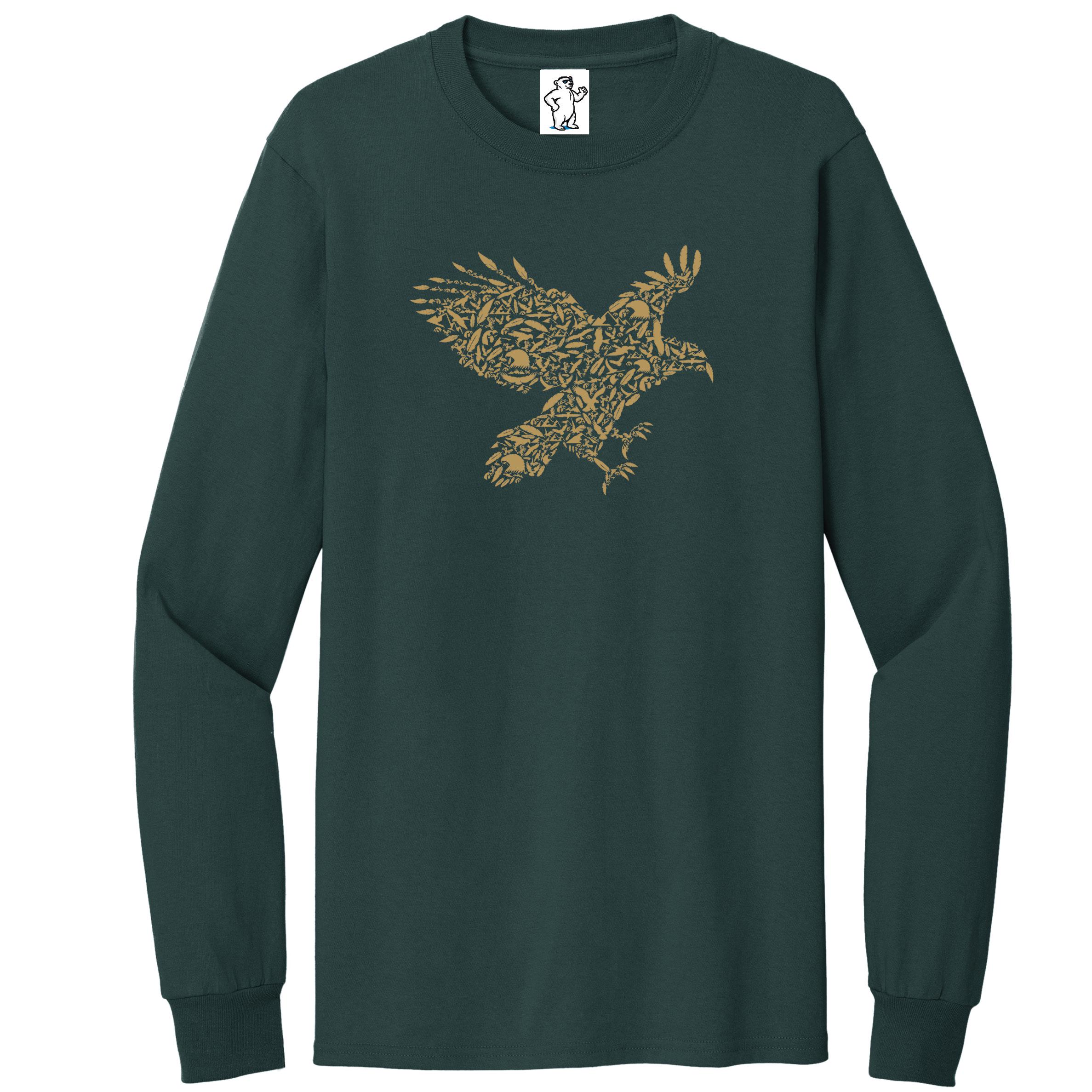 Maglietta a maniche lunghe Eagle / Maglietta grafica / Magliette a maniche lunghe da uomo / Magliette a maniche lunghe per taglie forti / Maglietta gr