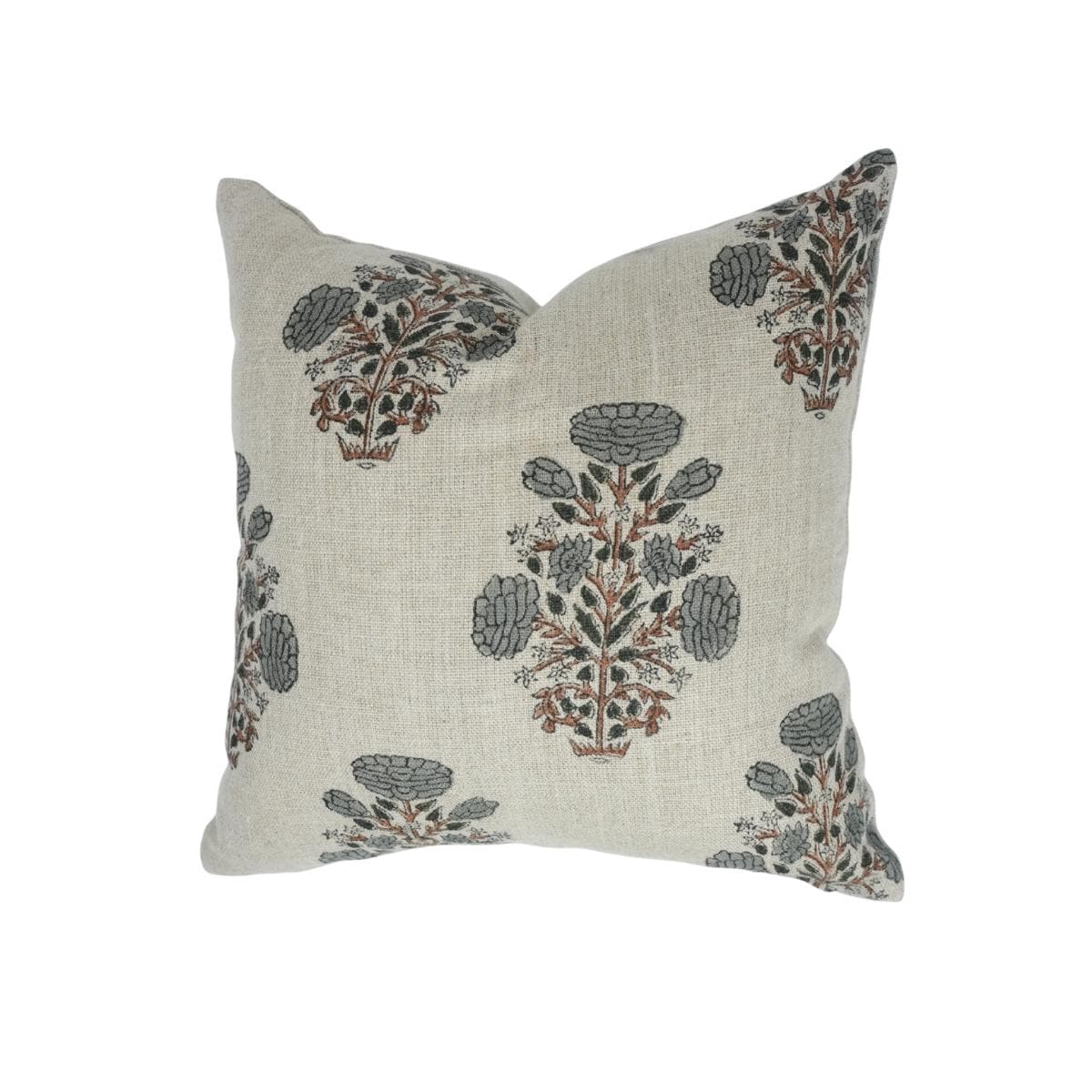 Fodera per cuscino con stampa floreale a blocchi, fodera per cuscino in lino spesso con stampa floreale a blocchi per divano o letto, cuscino boho - F