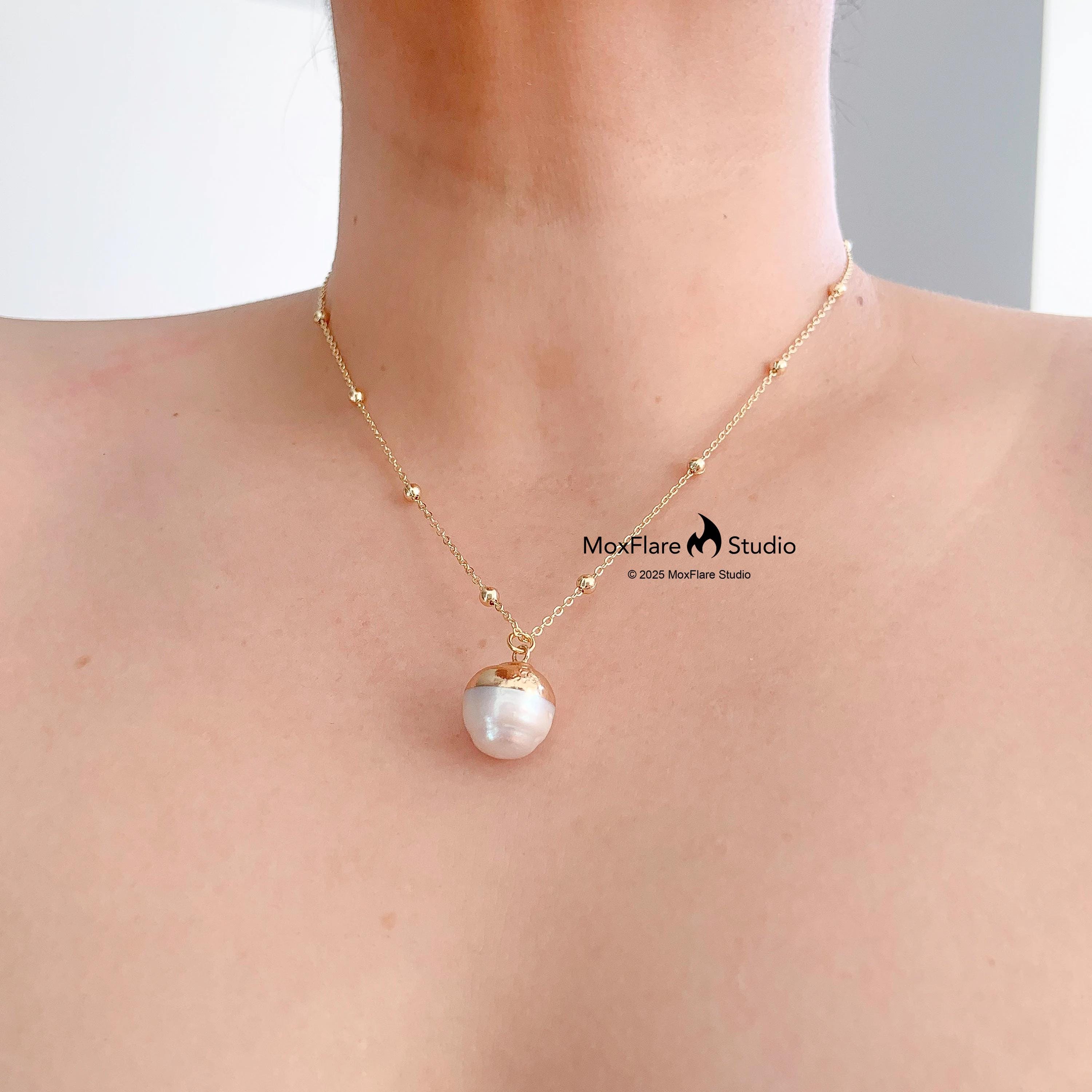 Collana di perle, collana con ciondolo di perle, collana con ciondolo di perle, collana di perle dorate, collana da sposa