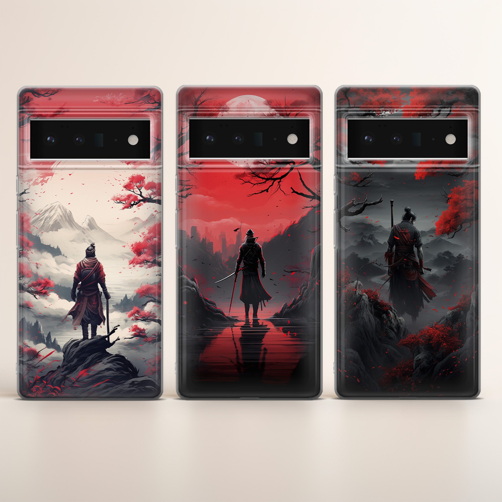 Custodia per telefono Samurai Anime Art adatta per Google Pixel 10 Pro XL 9 8 7 6 Pro 6A 3XL 5 4, iPhone 17 16, Samsung A15 S24 Ultra, S23 FE