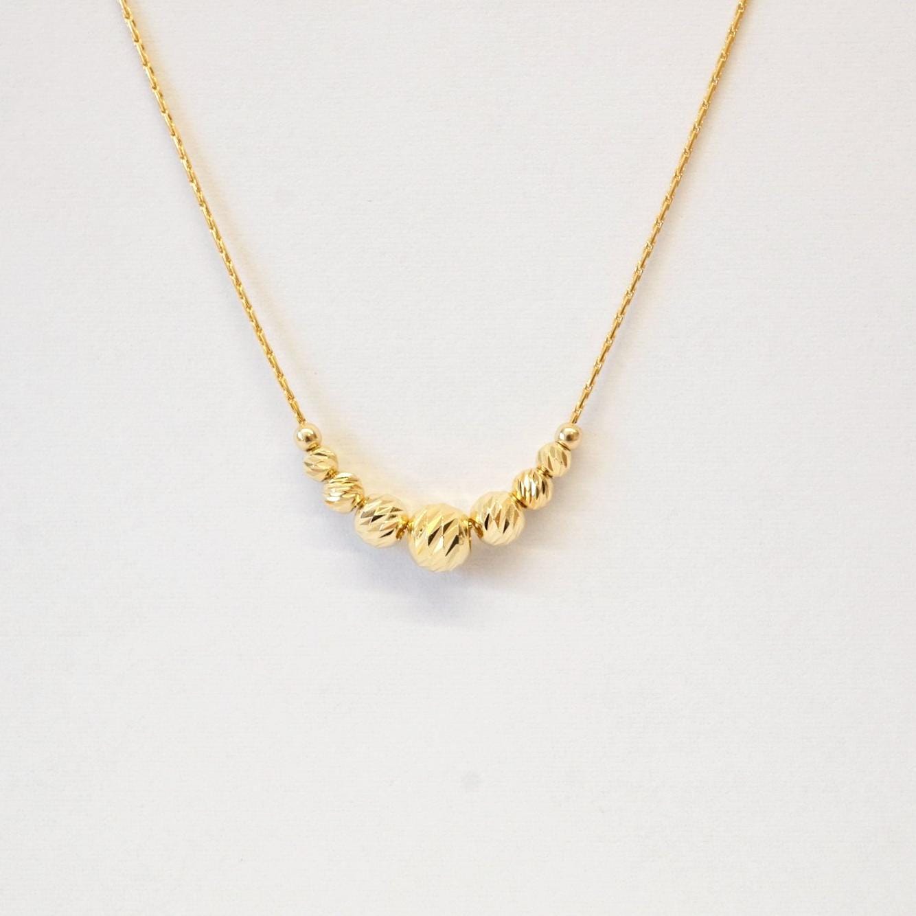 Collana di perline minimalista - Collana di perline delicata - Collana minimalista - Collana di perline d'oro delicata - Piccola collana con taglio di