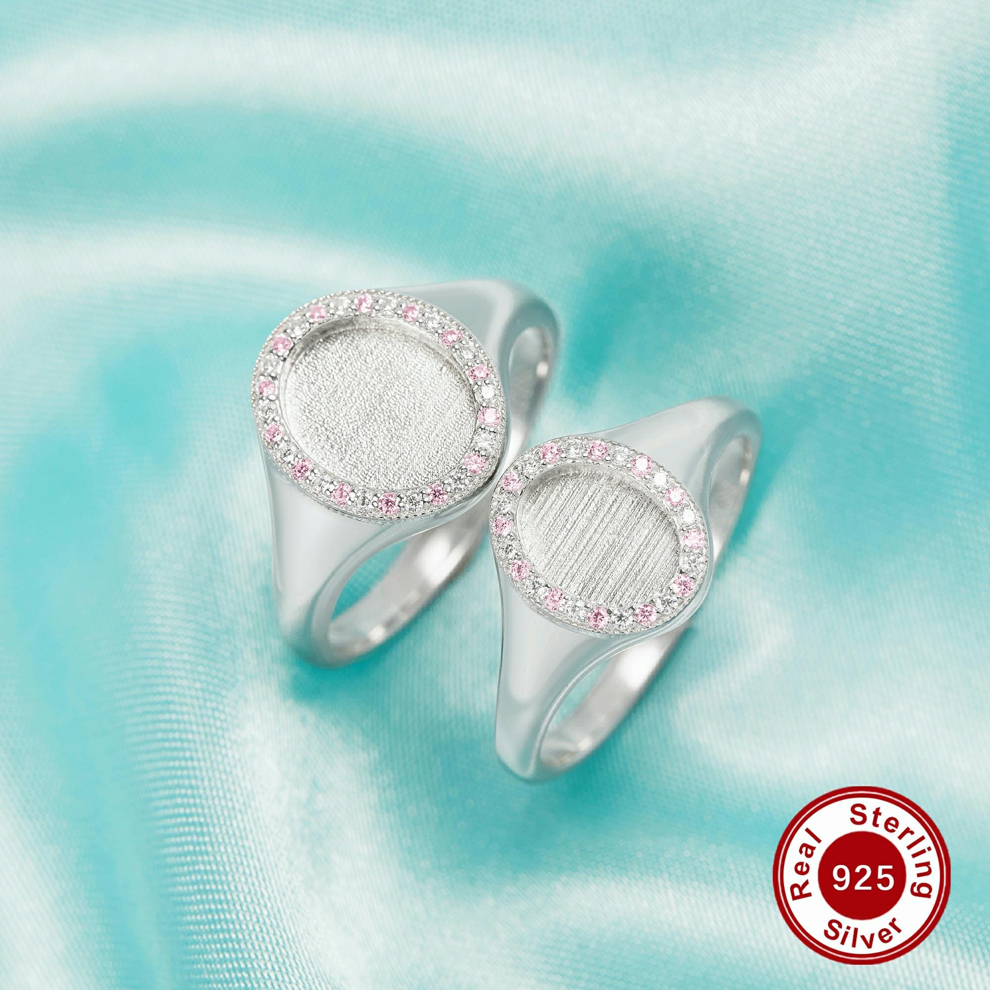 Anello da uomo con montatura ovale a castone in resina effetto latte materno, in argento sterling 925 massiccio, con castone, pietra portafortuna in z