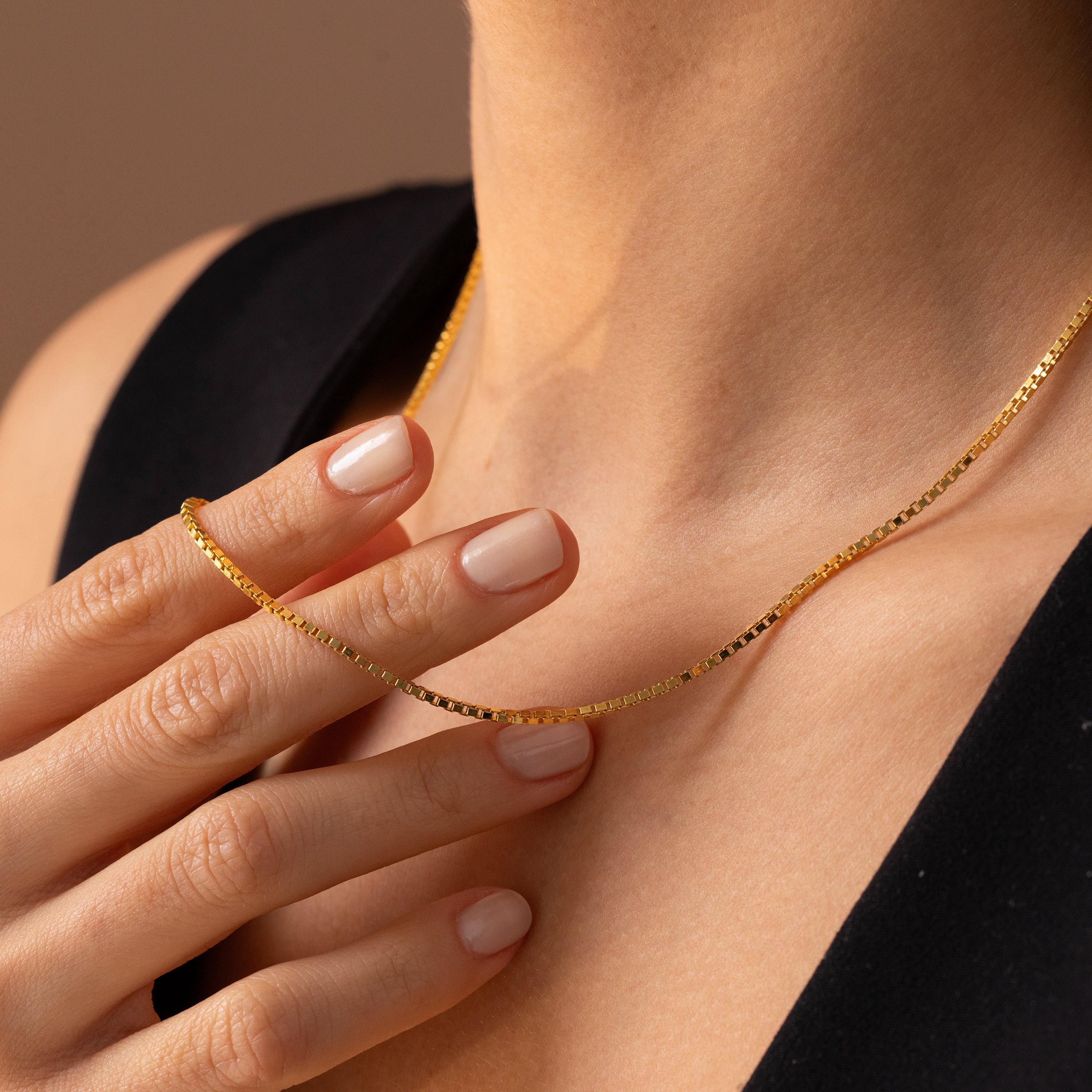 Collana a catena in oro 14k, catena intrecciata, catena a scatola, catena a graffetta, catena a serpente, catena a maglie, catena a corda, catena da 1