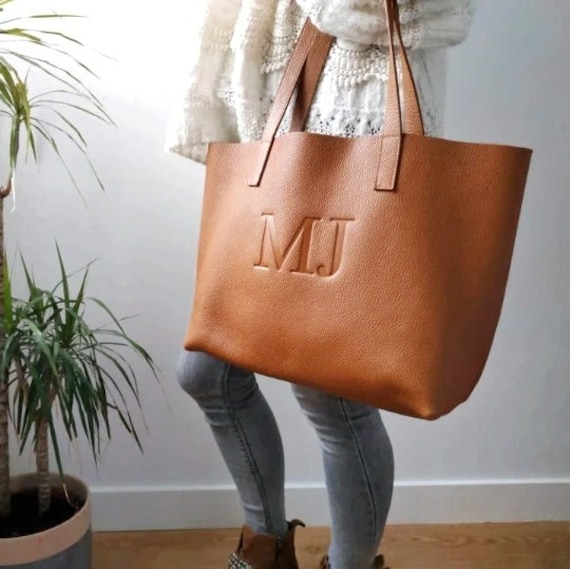 Borsa tote in pelle pieno fiore. Pelle pieno fiore. Borsa in pelle morbida. Borsa in pelle personalizzata fatta a mano. Borsa a mano in pelle. Borsa t
