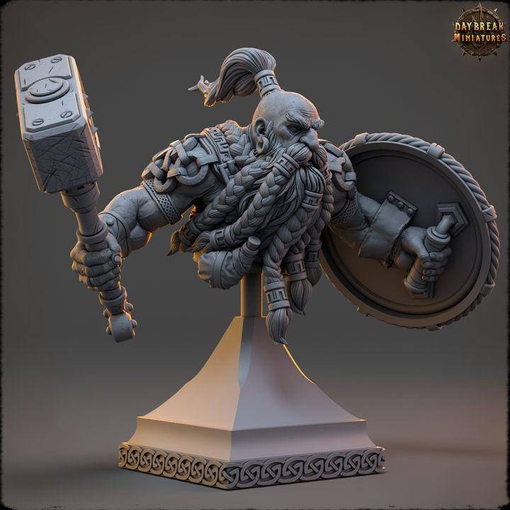 "Matti \"Stone Bone\" Karhu - Busto fantasy / Busto fantasy di alta qualità per la pittura in miniatura / Busto stampato in 3D / Miniature Daybreak"
