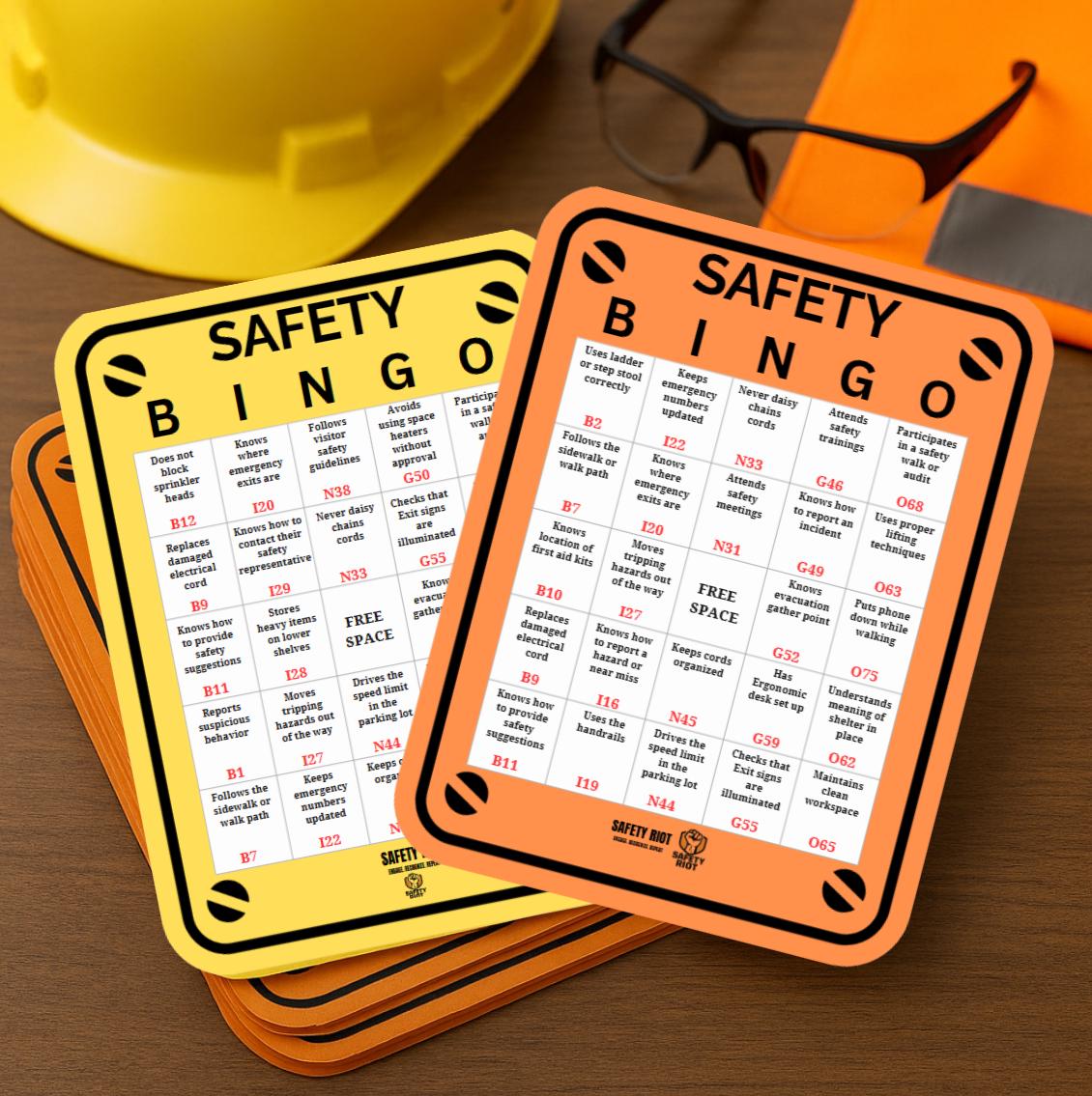 Bingo sulla sicurezza - 10 carte stampabili / Gioco di coinvolgimento Toolbox Talk