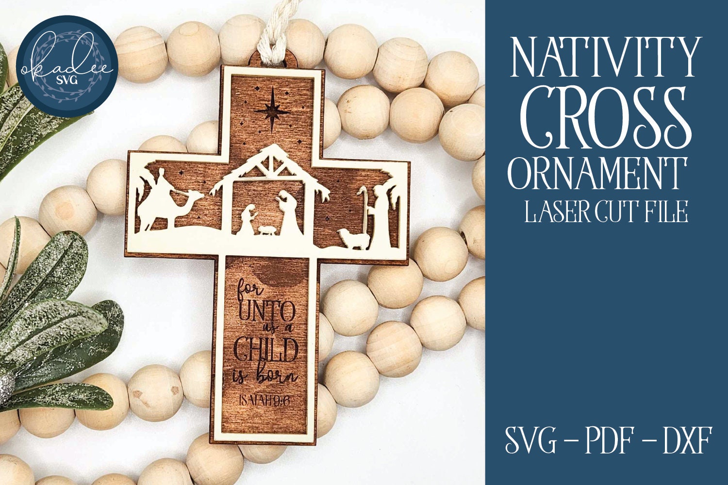 Natività File laser incrociato, Natività taglio laser, Natività Glowforge, Laser Cross SVG, File taglio incrociato, Ornamento laser, Glowforge SVG, Or