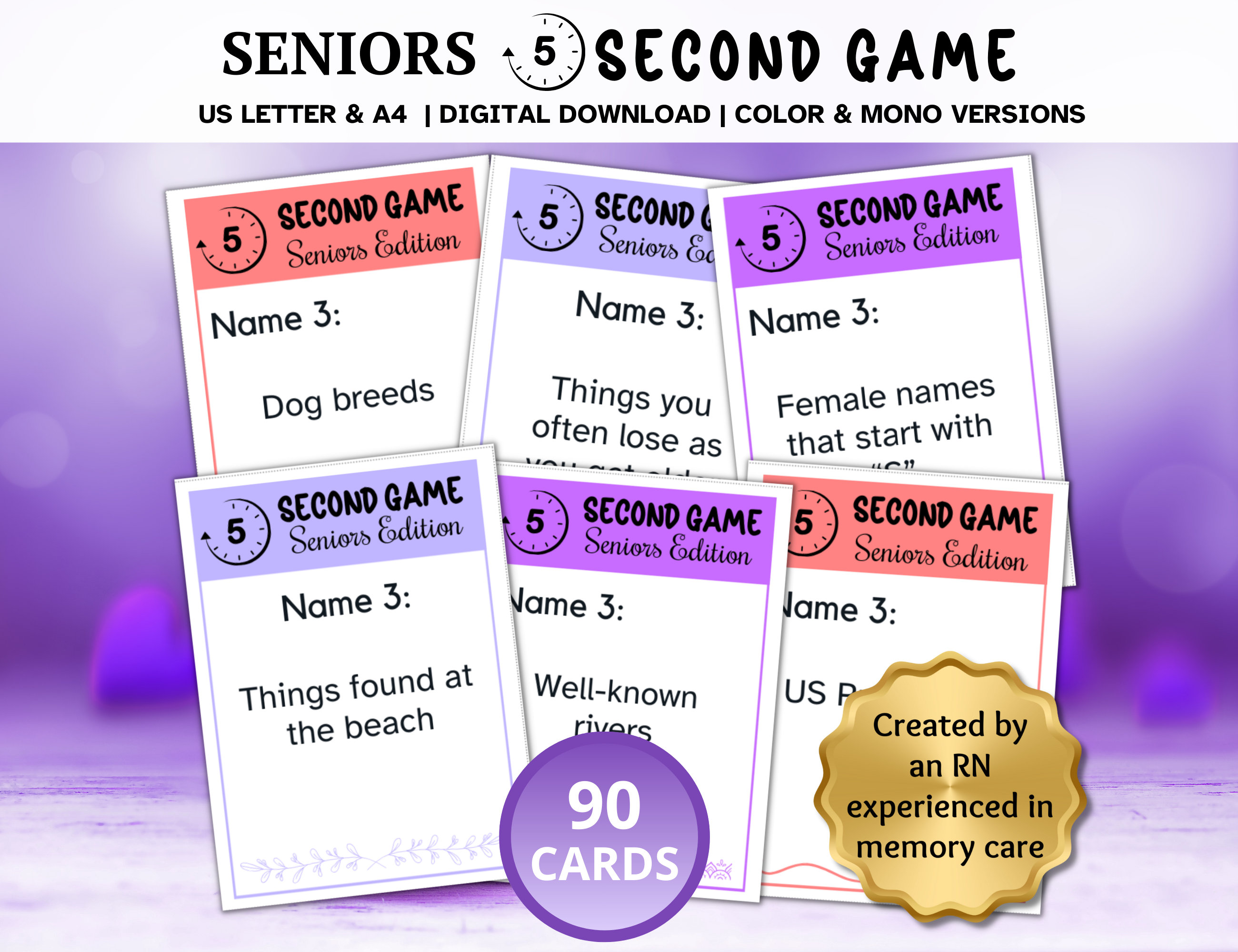 5 secondi giochi, giochi sulla demenza, attività sulla demenza, carte sulla demenza, giochi per la mente. Curiosità sugli anziani