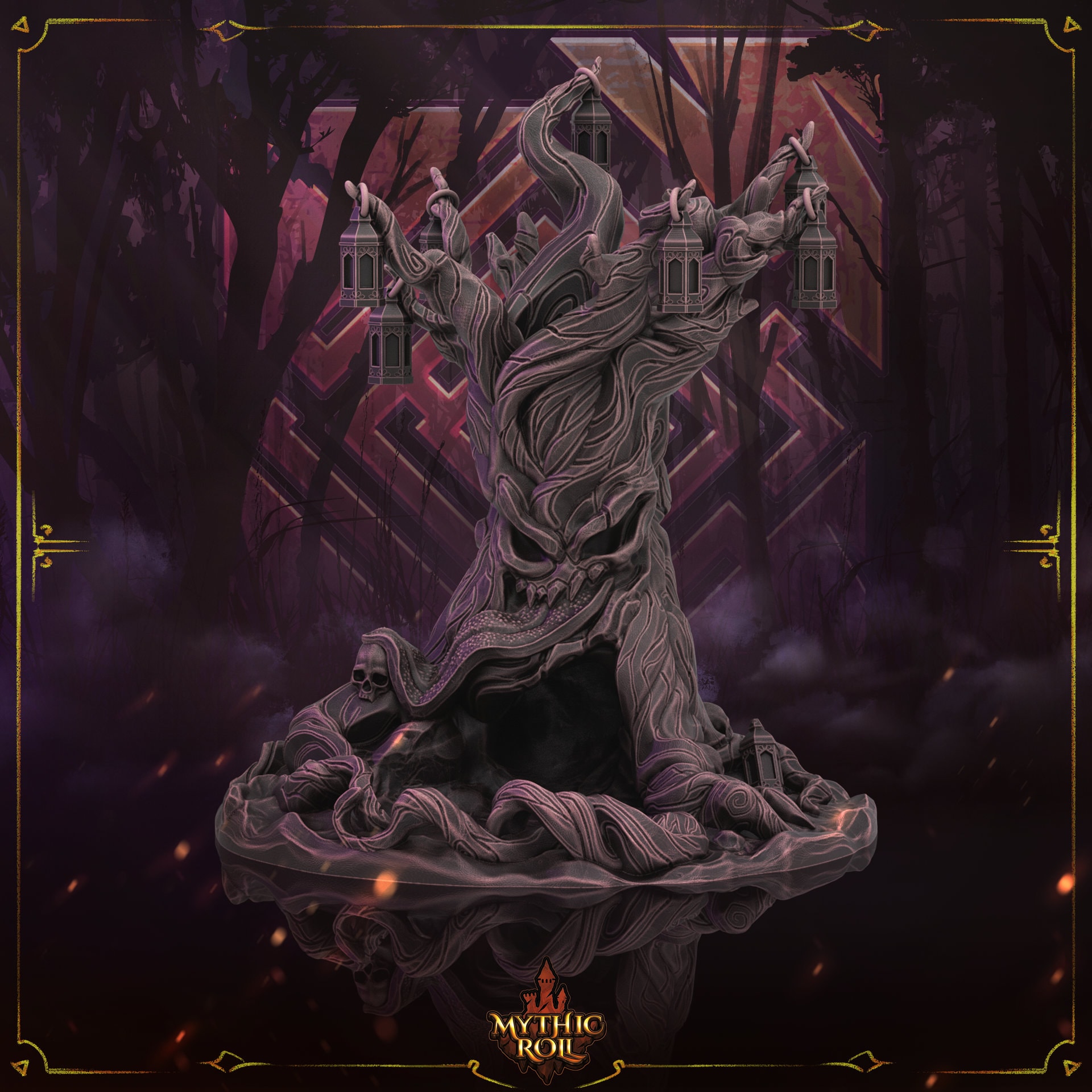Torre dei dadi dell'albero del terrore / Torre dei dadi / vassoio dei dadi / dungeons and dragons / dnd / dadi / pla / stampato in 3D / torre dei dadi