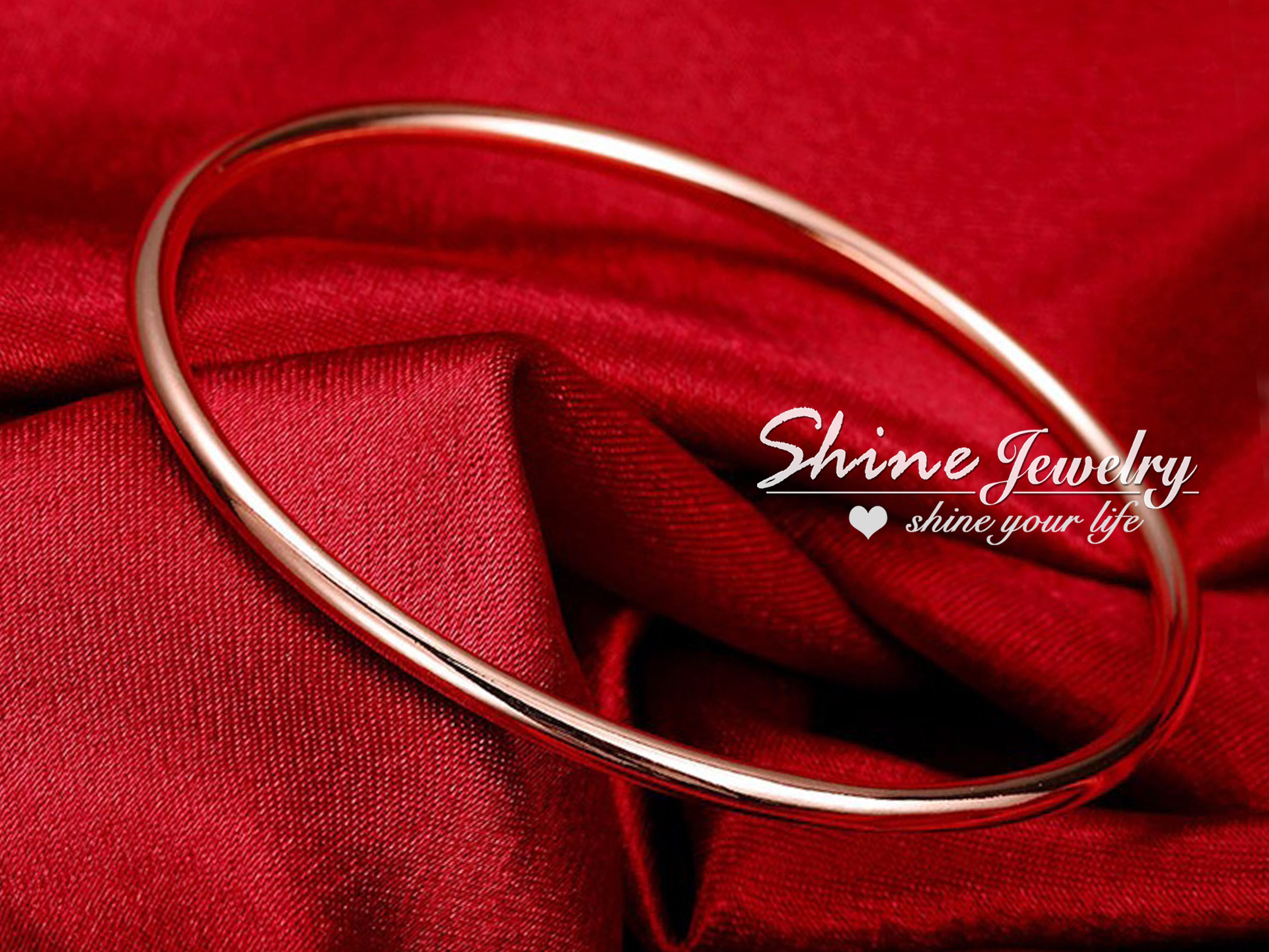 Bracciale rigido rotondo classico riempito in oro rosa 9K, bracciale rigido da golf da donna con fascia rotonda, bracciale rigido impilabile in oro ro