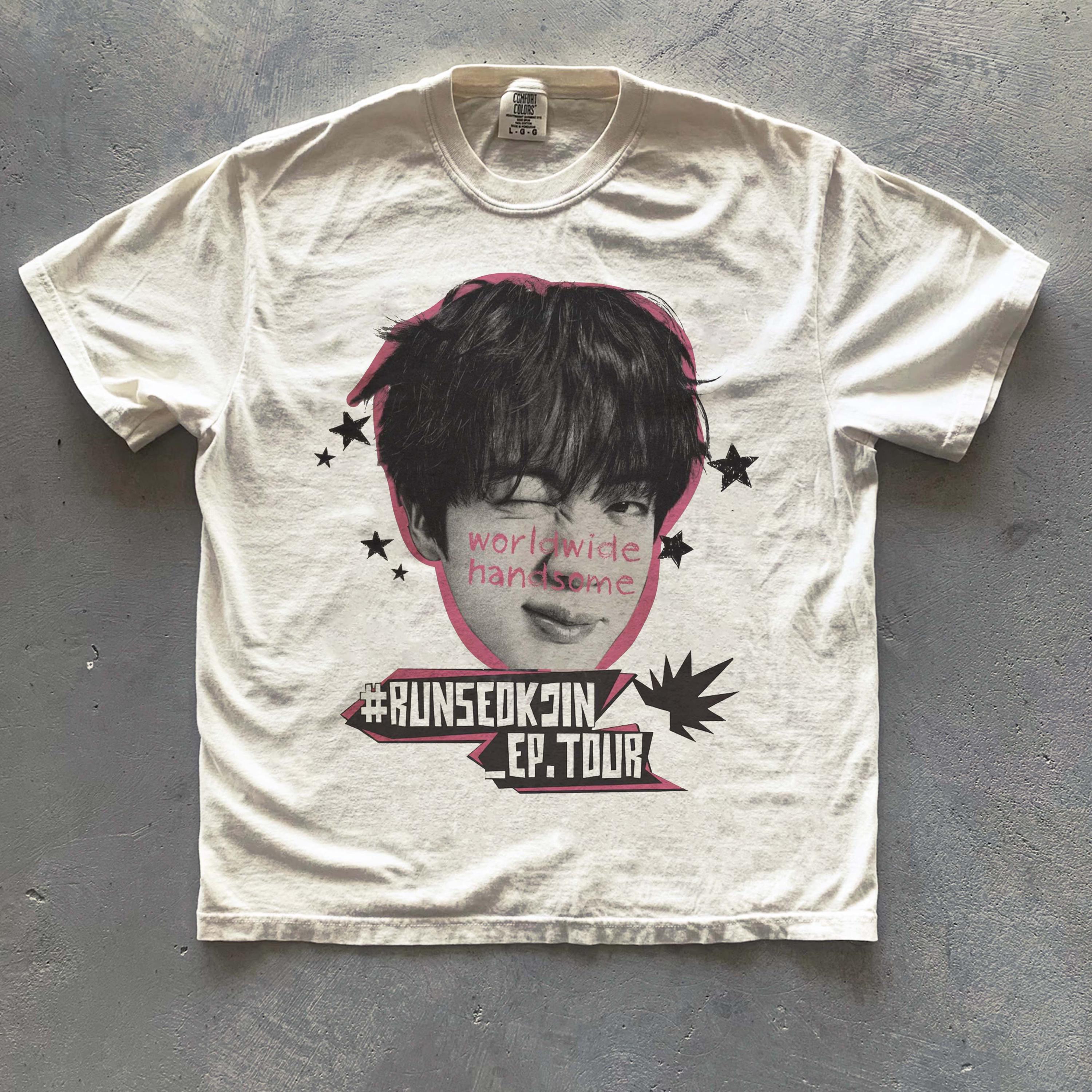 Maglietta vintage Run Seokjin Ep Tour 2025, T-shirt Jin Tour 2025, Maglietta Jin Don't Say You Love Me, Maglietta Echo Jin, Maglietta Jin Worldwide Ha