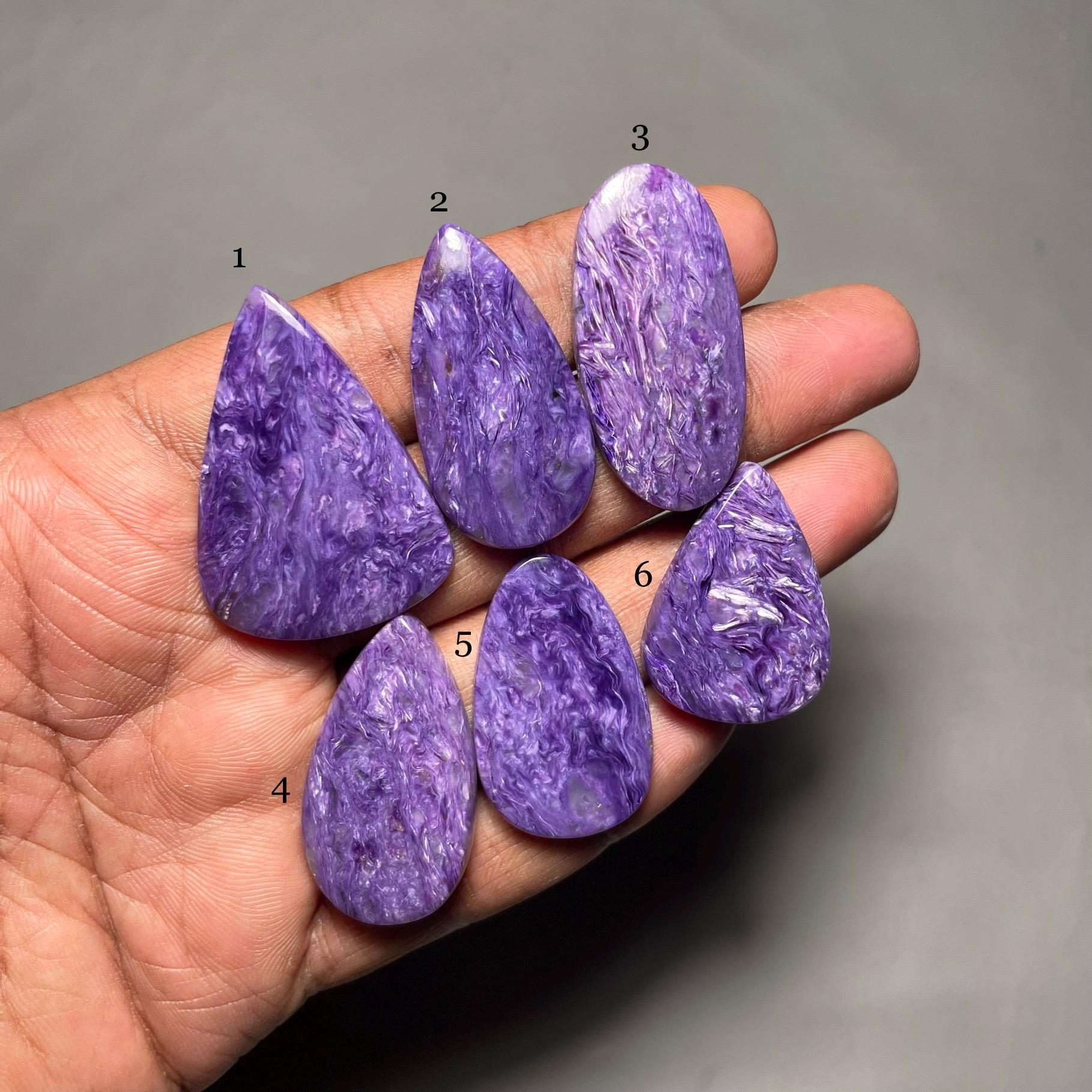 Cabochon di Charoite naturale di alta qualità, pietra preziosa sciolta di Charoite, pietra di Charoite, cristallo curativo, cabochon di pietra prezios