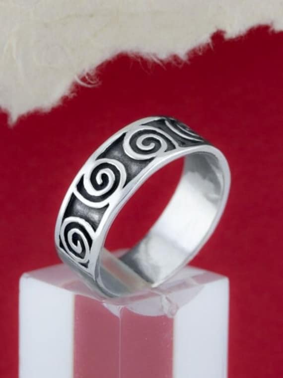 Anello a spirale in argento, anello a spirale in argento sterling 925, anello a spirale, anello a spirale geometrica, anello a fascia, anello infinito