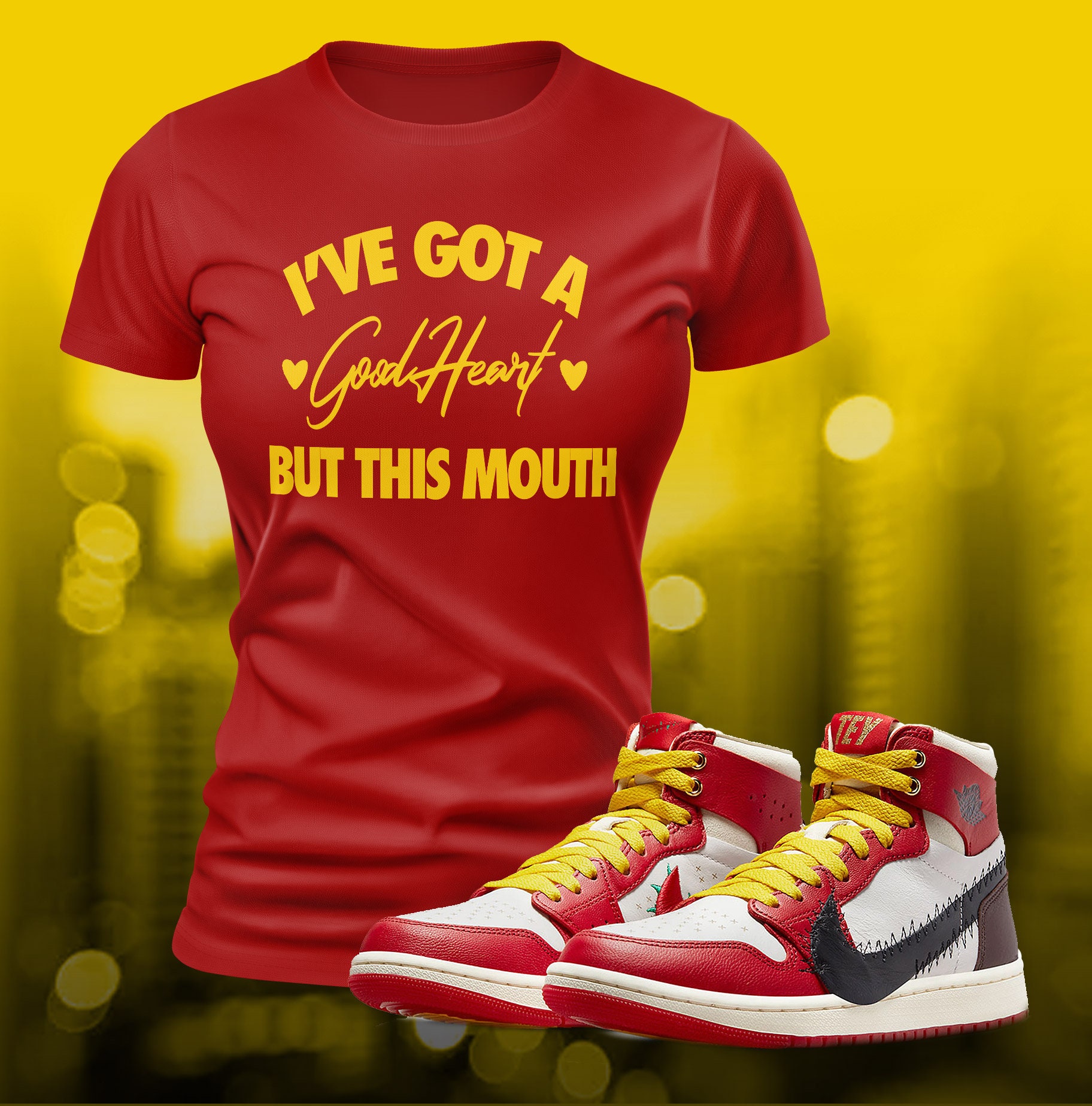 1 High Zoom Rose From Harlem Sneaker Match Tee T-shirt da abbinare a scarpe streetwear Match T-shirt a maniche corte in jersey unisex retrò estivo