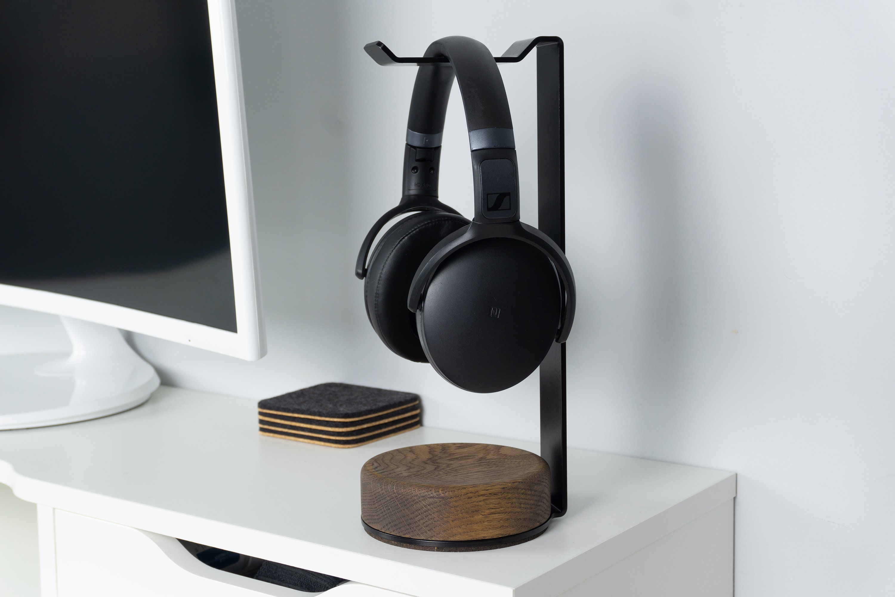 Supporto per cuffie in legno, prodotto in Canada, supporto per cuffie in legno e metallo, supporto per auricolari, supporto per cuffie da gioco, regal