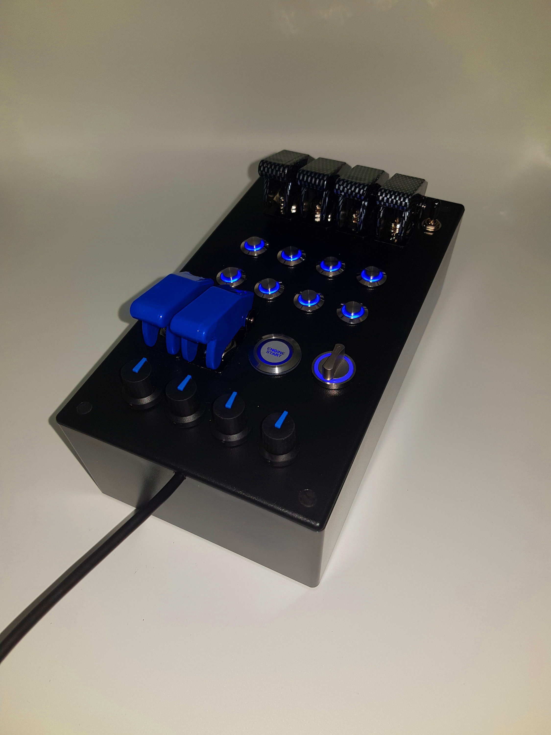 Pulsante USB per PC Box 29 funzioni retroilluminato Blu sim racing
