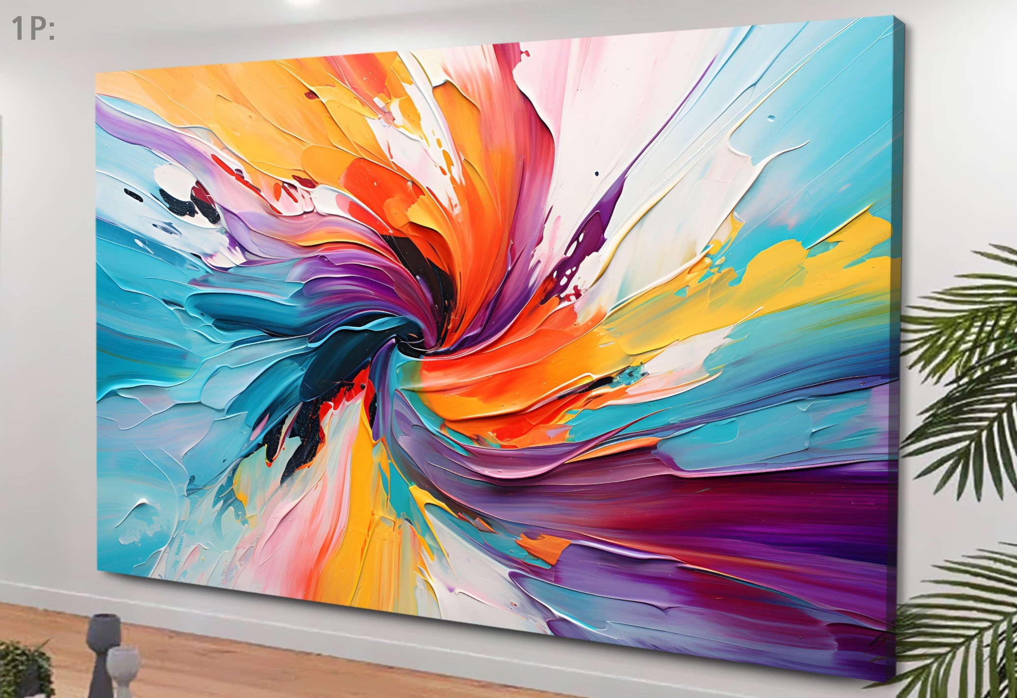 Arte astratta arcobaleno, arte su tela colorata, astratto colorato, pittura astratta, arte murale su tela, arte murale colorata, arte su tela astratta