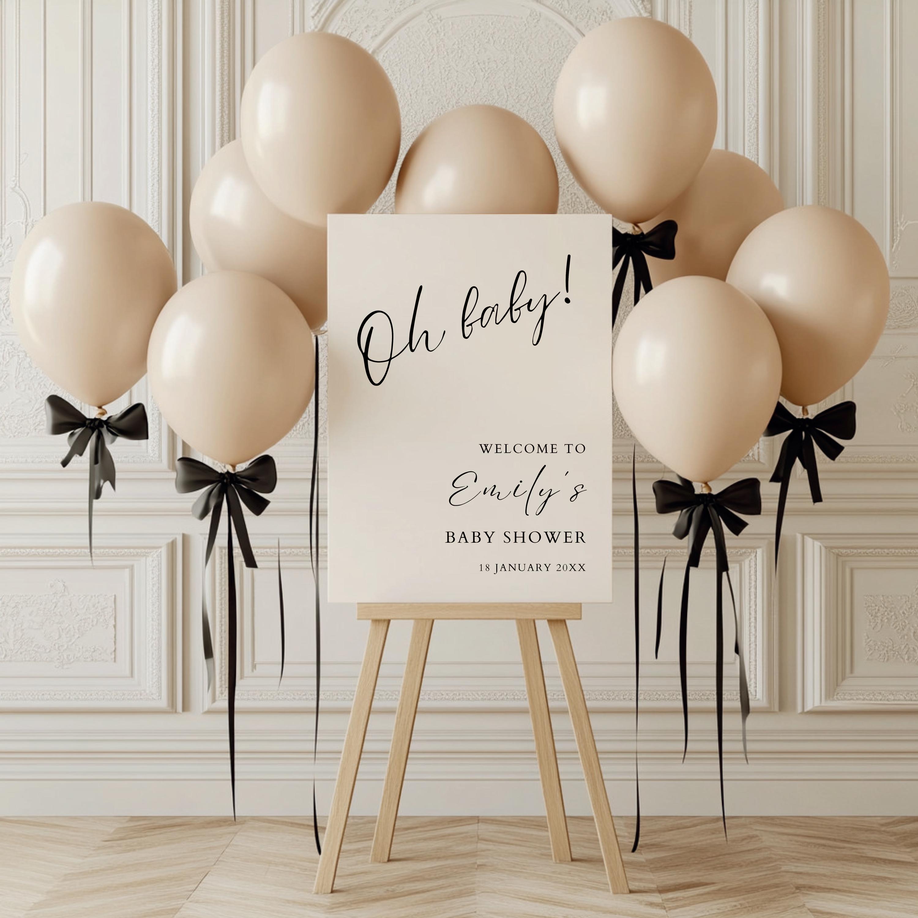 Cartello di benvenuto per baby shower, cartello di benvenuto Oh Baby, cartello di benvenuto Hello Baby, poster di benvenuto modificabile Oh Baby, bach