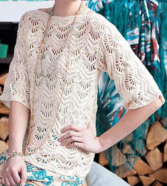 Schema all'uncinetto, schema all'uncinetto estivo, top in pizzo all'uncinetto da donna, schema per maglione all'uncinetto, top in pizzo all'uncinetto