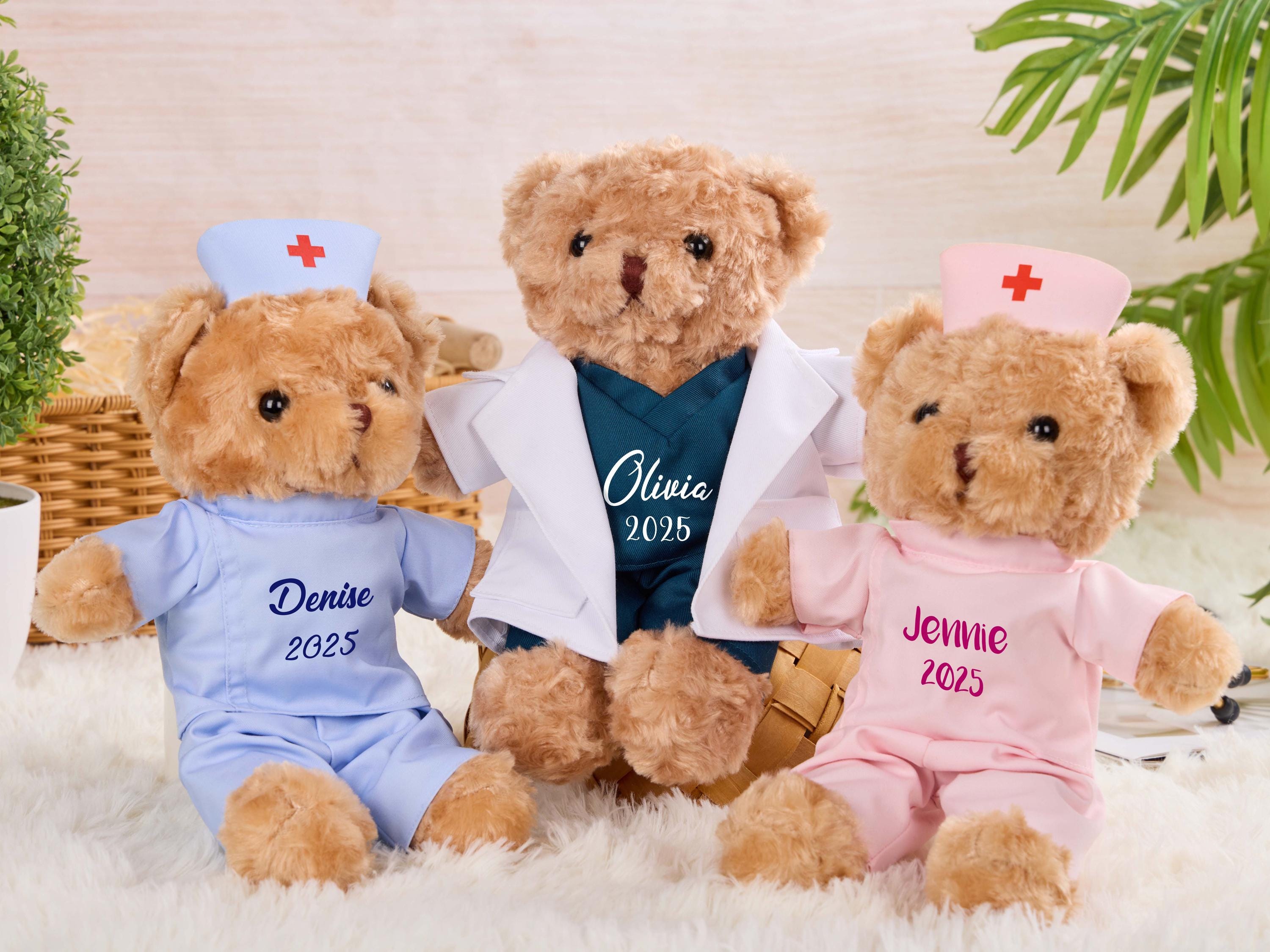 Orsetto di laurea infermiere personalizzato, Dr.Bear, orsetto di peluche infermiere personalizzato con nome, orsetto di laurea, ricordo di laurea, reg