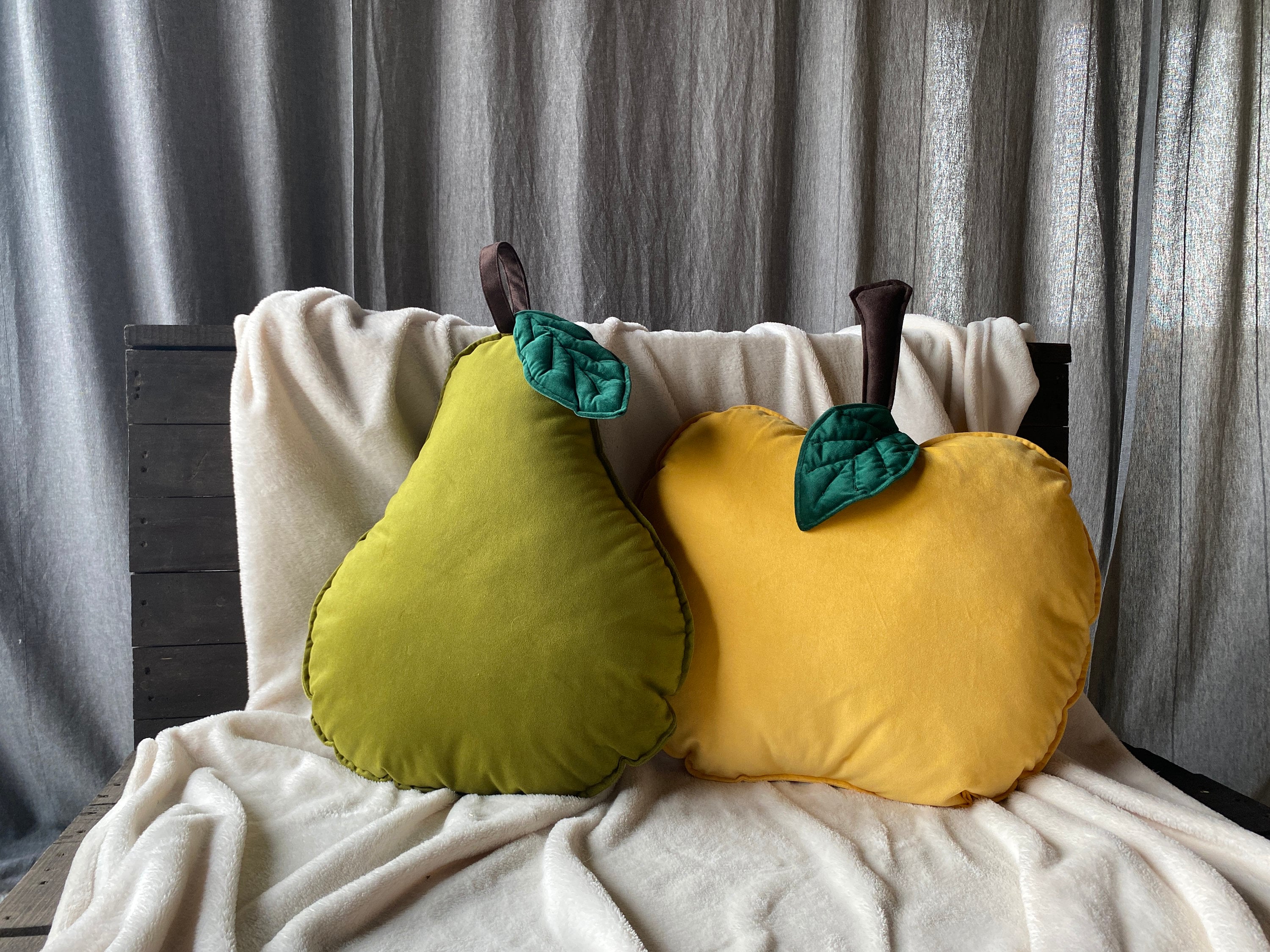 Cuscino a forma di pera / Cuscino a forma di frutta / Cuscino a forma di fiori / Cuscino per cameretta a tema frutta / Cuscino per cameretta / Cuscino