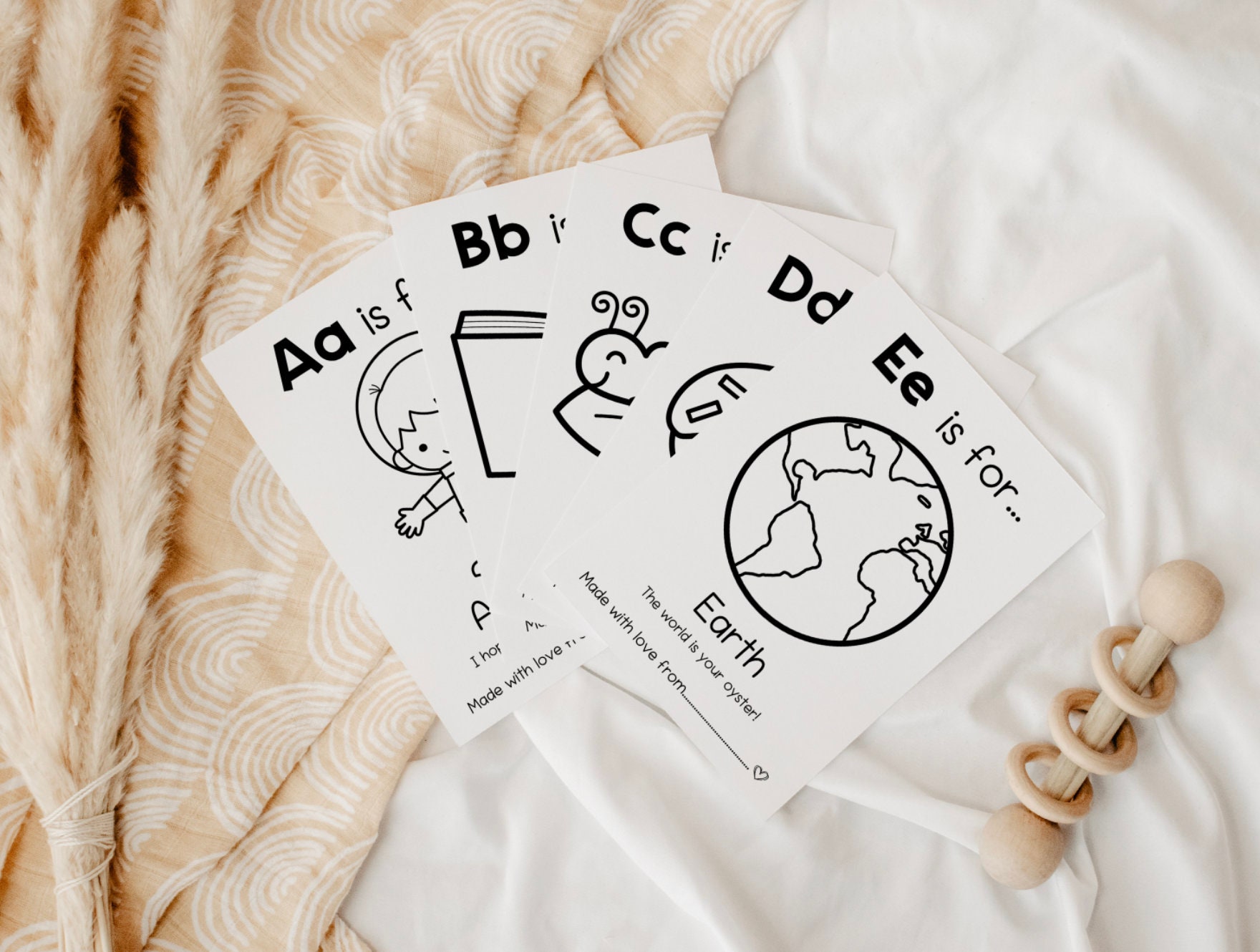 Libro da colorare ABC Baby Shower // Libro da colorare ABC, libro abc baby shower, pagine da colorare, primo libro abc per bambini