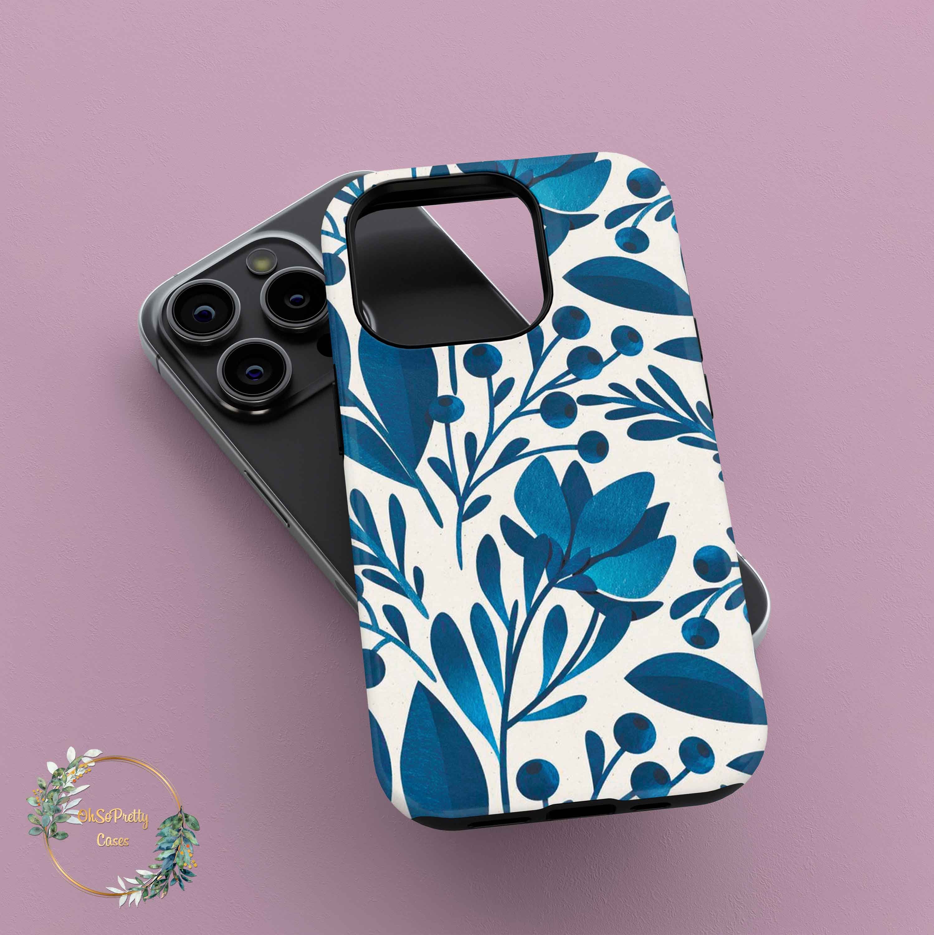 Custodia blu floreale per Samsung Galaxy S10, custodia per Samsung Note 10, custodia per S10, custodia per S9 plus, custodia per S9 Note 9, S8 plus, S