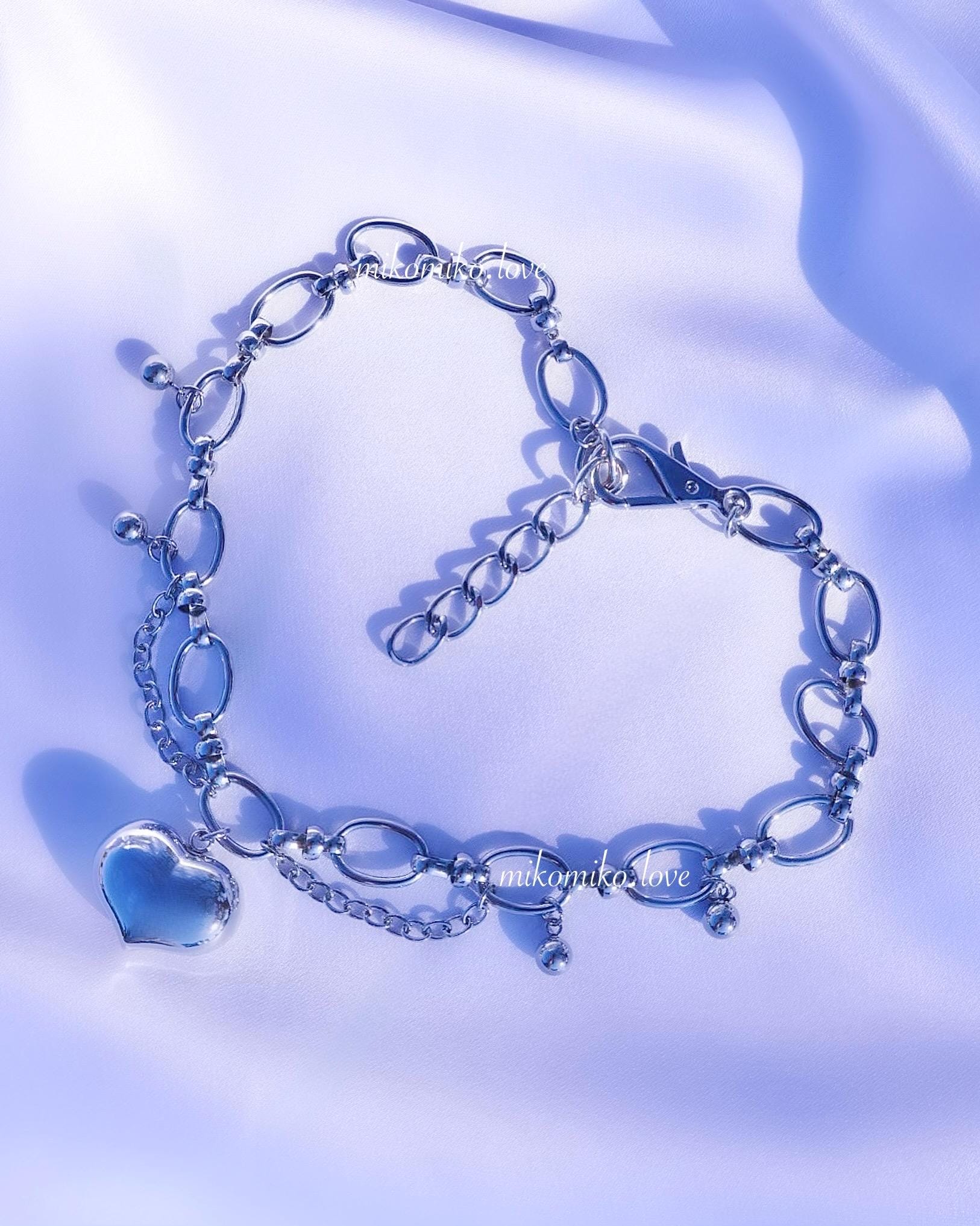 Collana girocollo a cuore Coquette, girocollo a cuore grintoso, collana girocollo a cuore argentata, collana girocollo a catena, collana a cuore spess