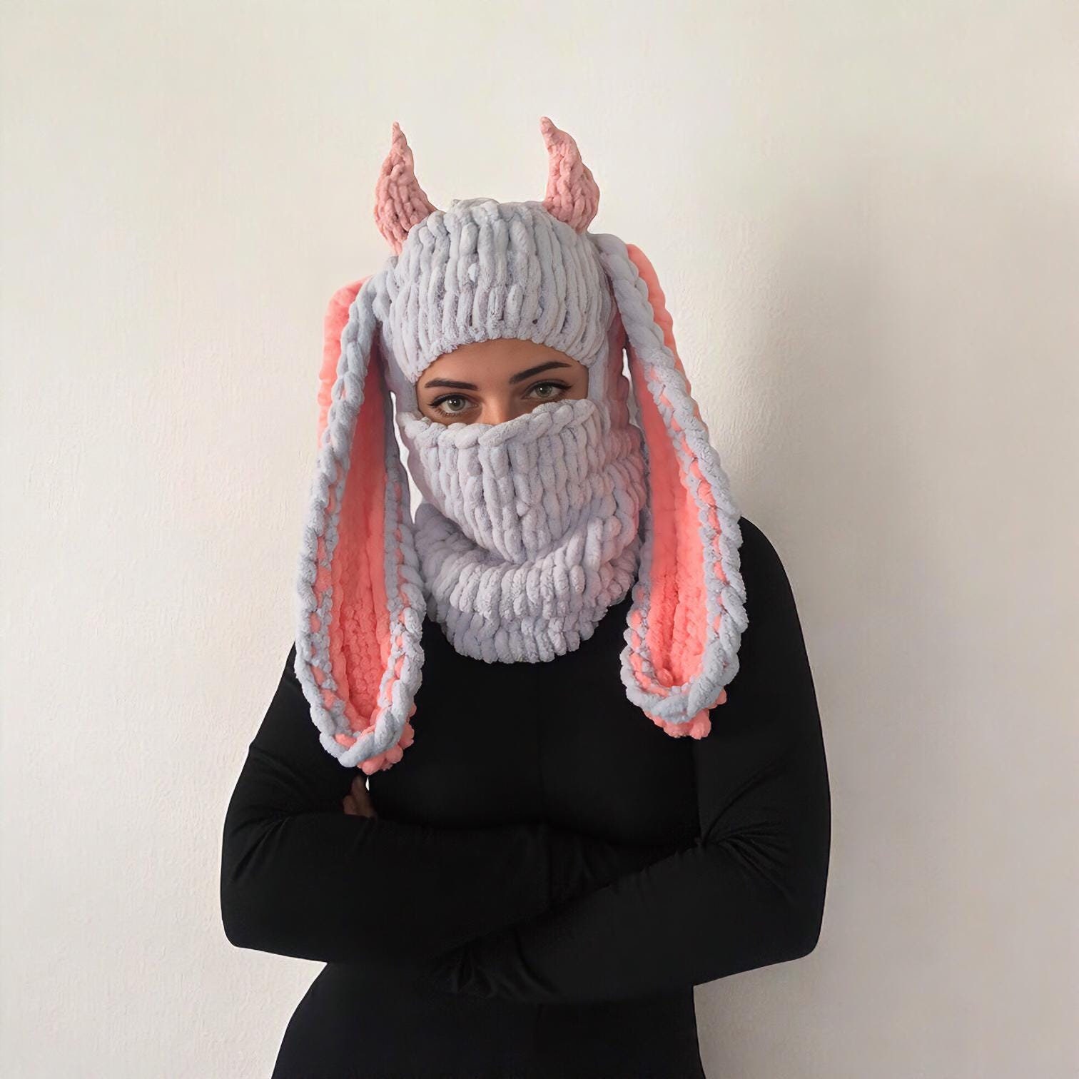 Maschera passamontagna, passamontagna lavorato a maglia, maschera da sci, passamontagna a forma di animale, passamontagna con orecchie, maschera passa