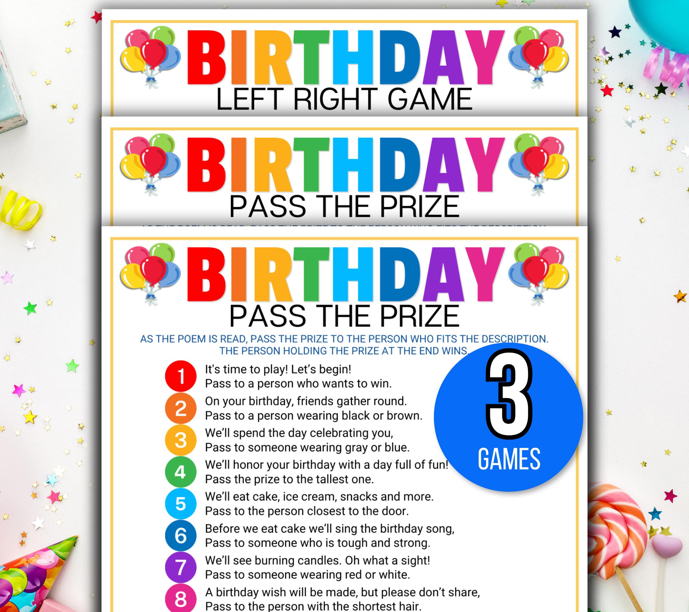 Giochi di compleanno Passa il premio, Giochi di compleanno Passa il premio, Giochi di compleanno Passa il regalo, Gioco di compleanno Sinistra Destra,