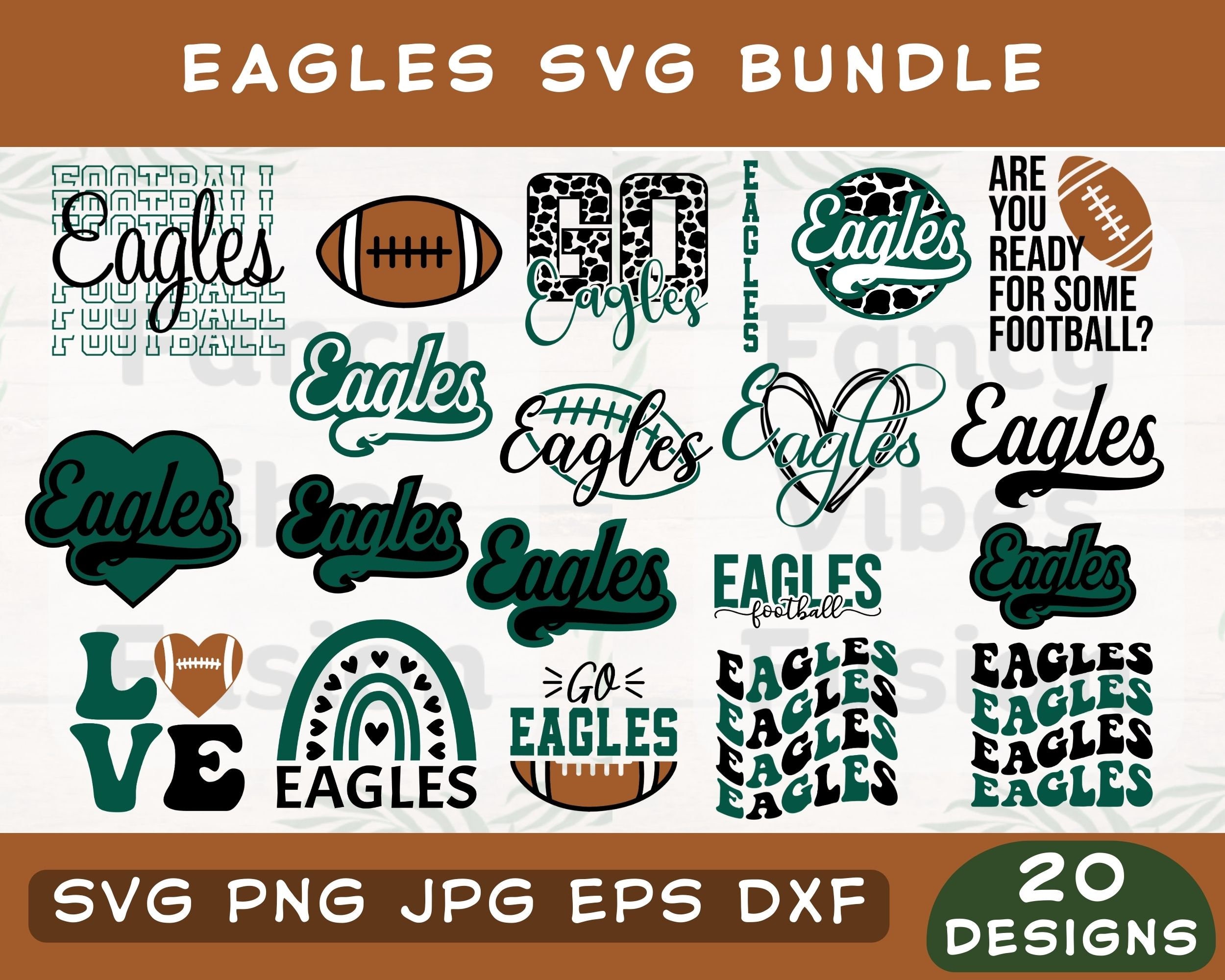 Pacchetto SVG Eagles, SVG Eagles, Pacchetto PNG Eagles, PNG Eagles, PNG amore Eagles, Maglietta Eagles SVG, Download immediato, SVG PNG EPS DXF JPEG