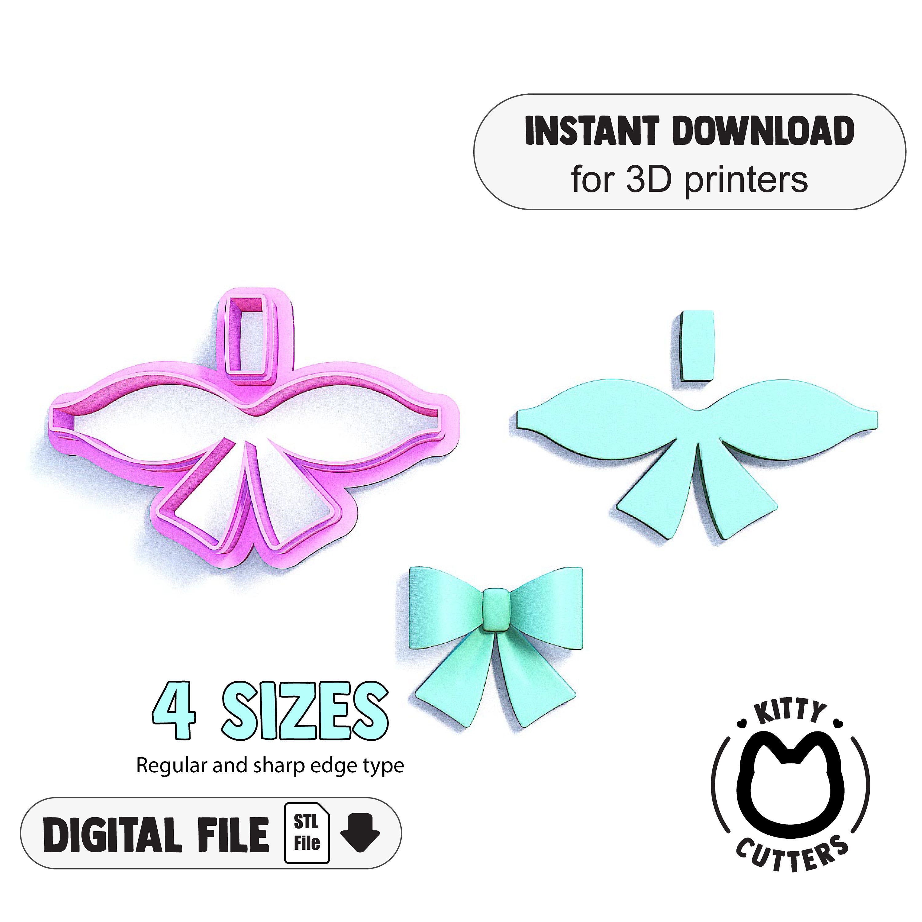 Bow Template Polymer Clay Cutter | Bow Clay Cutter STL | Ribbon Polymer Clay Cutters | Bow Maker Polymer Clay Cutter Digital | 3D Cutters