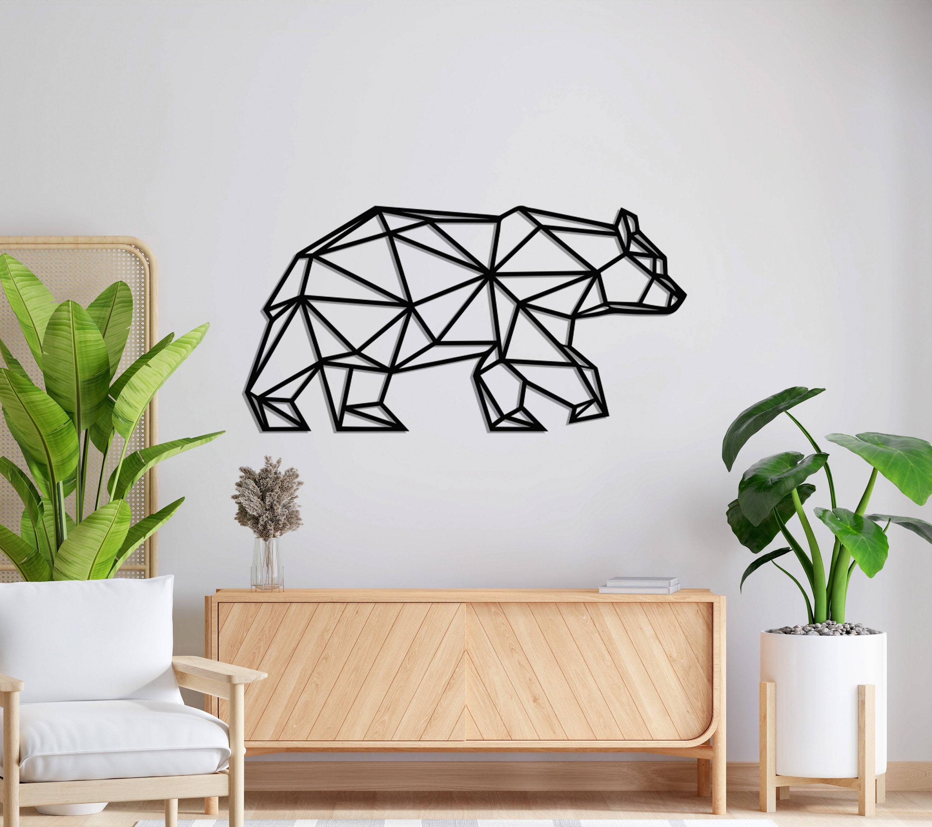 Metal Bear Decor, Geometric Bear Wall Art, Metal Wall Art, Home Office Decoration, Wildlife Lover Gift, Wall Hangings, Metal Art Work