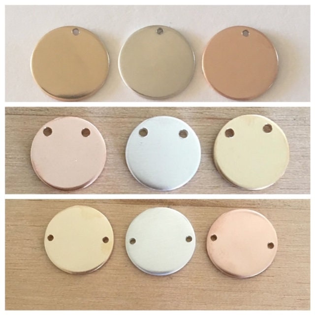 "Disco rotondo da 9,5 mm, 24 g, 3/8\", disco grezzo, disco grezzo per stampaggio rotondo, metallo grezzo, argento sterling, riempito d'oro, riempito d'o"
