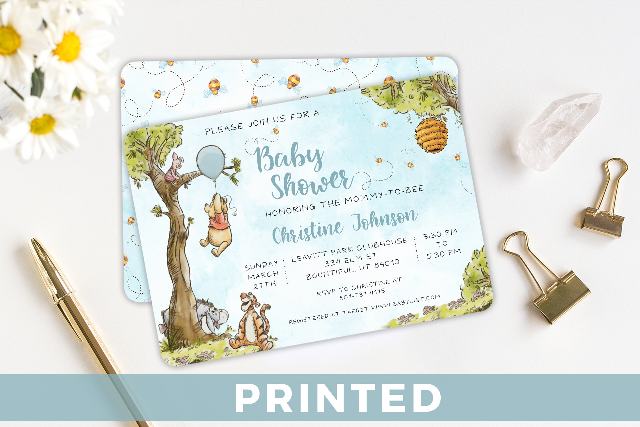 Invito per baby shower Winnie-the-pooh Classico Baby Shower Winnie-the-pooh Inviti per baby shower Winnie-the-pooh Invito per baby shower Winnie-the-p