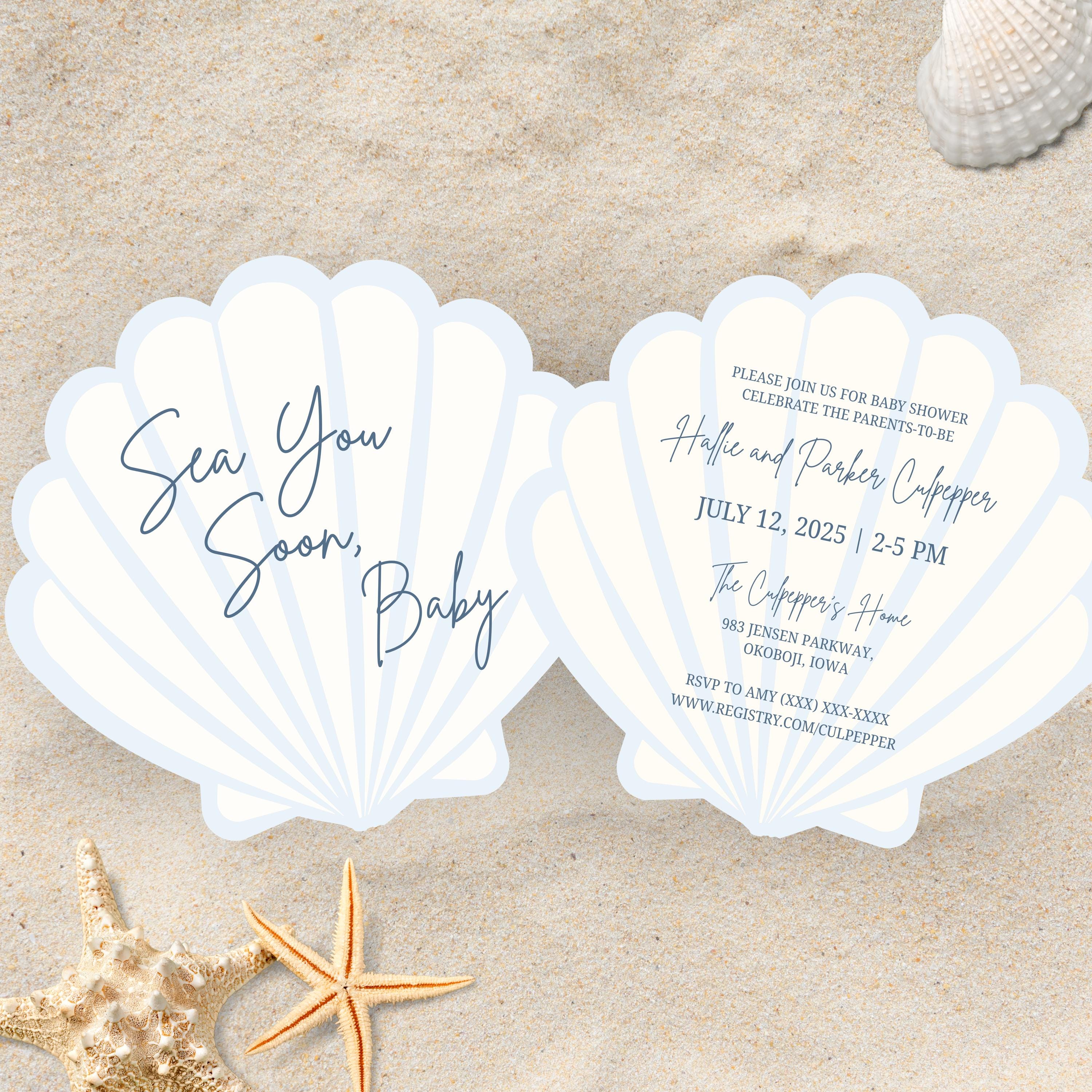 "Baby Shower \"Sea You Soon Baby\", Baby Shower \"Sea You Soon\", Baby Shower Costiero, Baby Shower in Spiaggia, Baby Shower a Conchiglia, Baby Shower Gene"