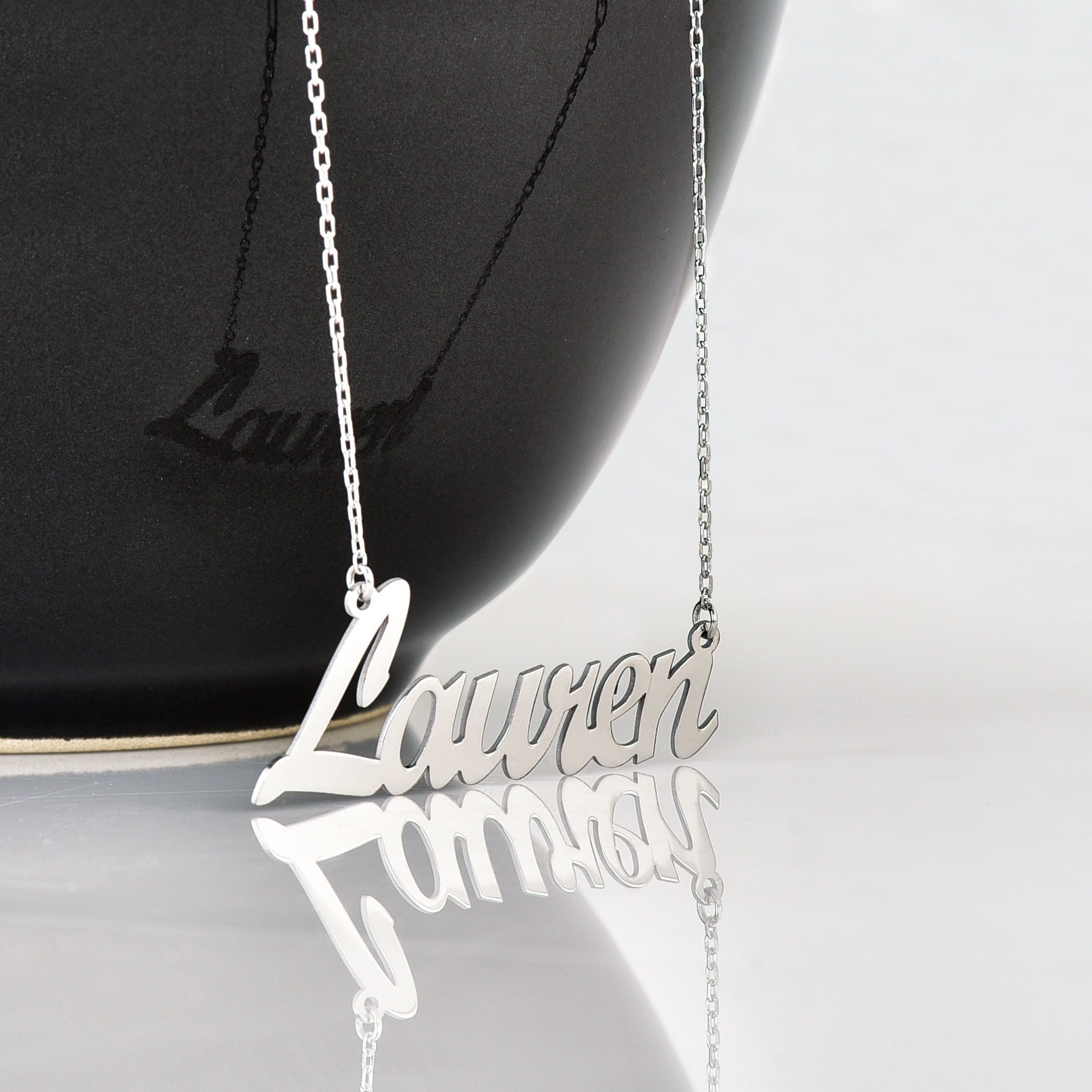 Collana con nome personalizzato, collana con nome in oro, collana con nome in argento sterling, collana con nome in oro rosa, collana con nome delicat