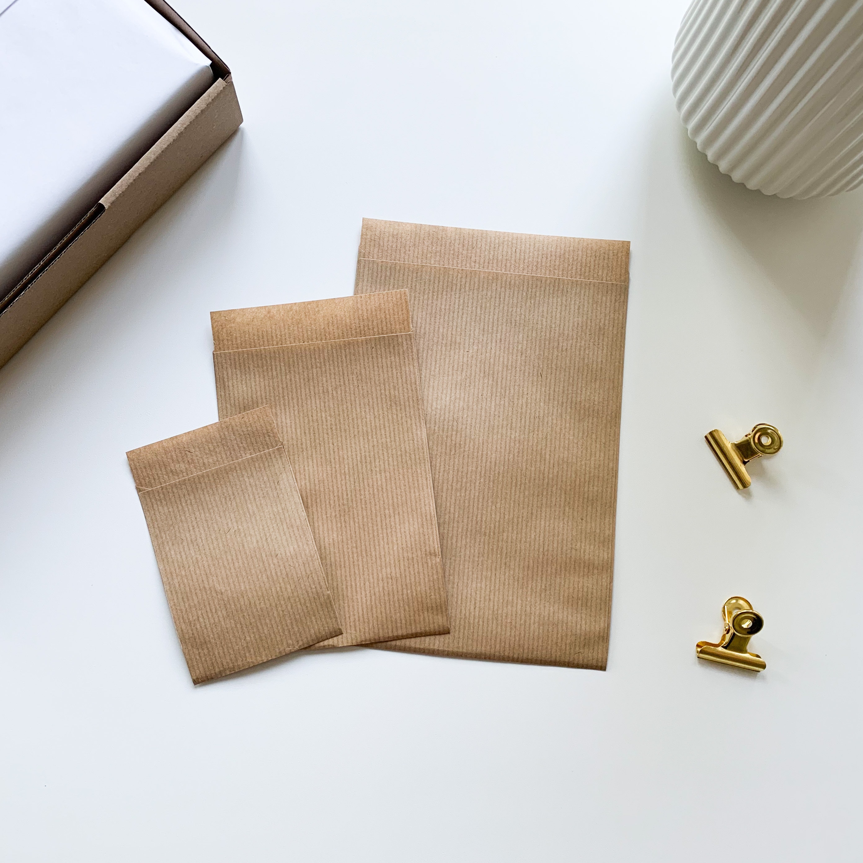 Sacchetti di carta kraft marrone | 100 pezzi | Sacchetti di carta piccoli | Sacchetti di carta per imballaggio