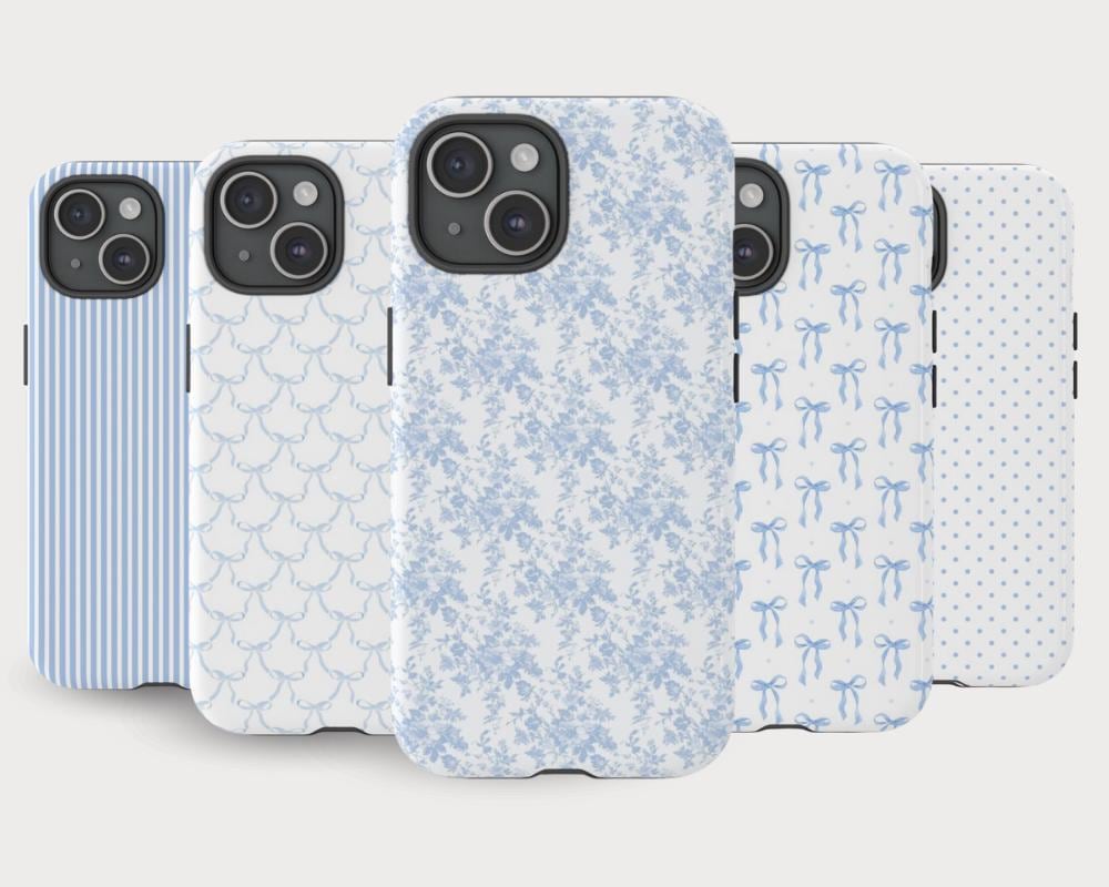 Custodia Coquette per telefono Custodia Coquette per telefono iPhone 15 Custodia Coquette per telefono preppy con fiocco blu per iPhone 14 Custodia Co