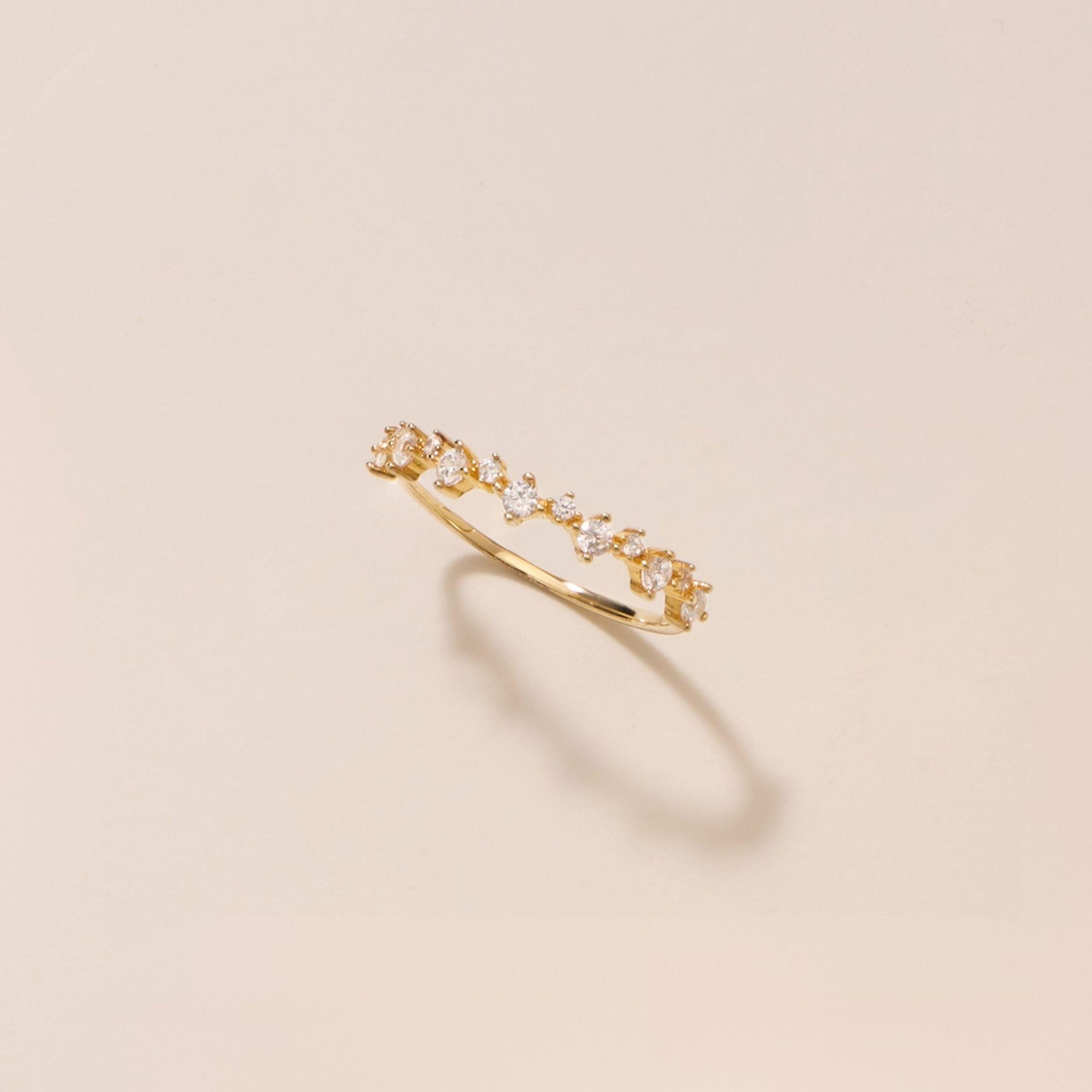 Anello dell'eternità in oro 18k, fede nuziale, anello con promessa, anelli impilabili, anello delicato, anello minimalista, anello nuziale, regalo per