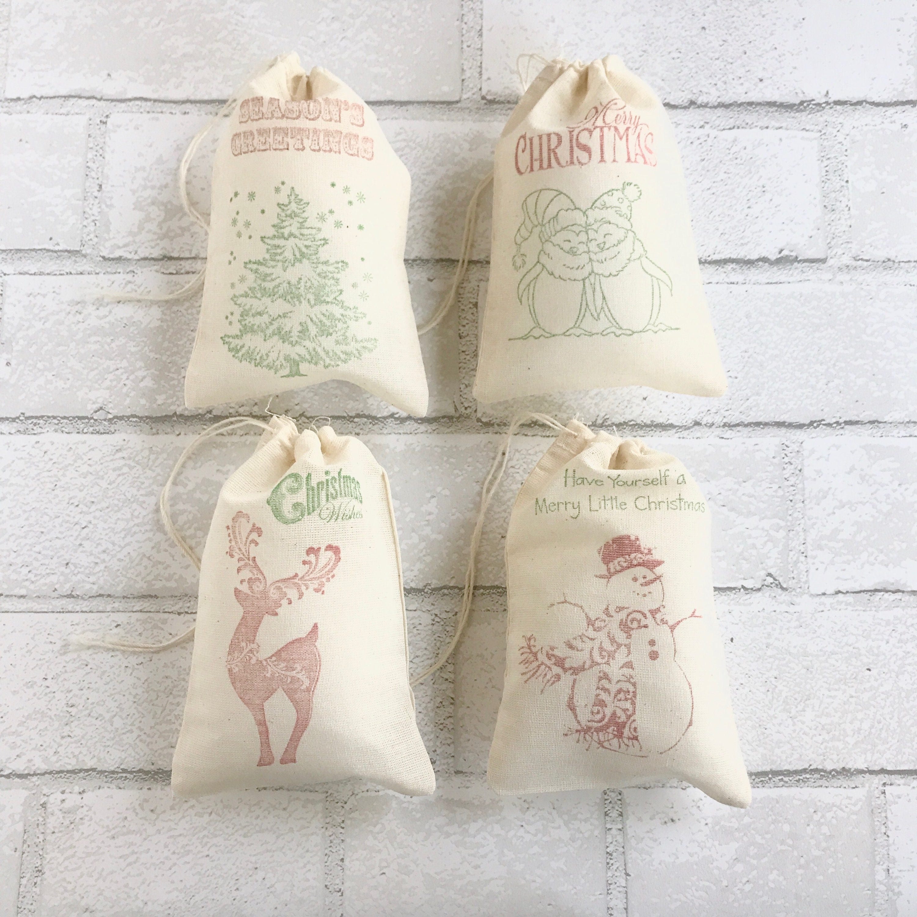 Sacchetti regalo natalizi Sacchetti per feste in stoffa Sacchetti regalo per renne Pupazzo di neve Sacchetti per caramelle Imbottitura per calze per a