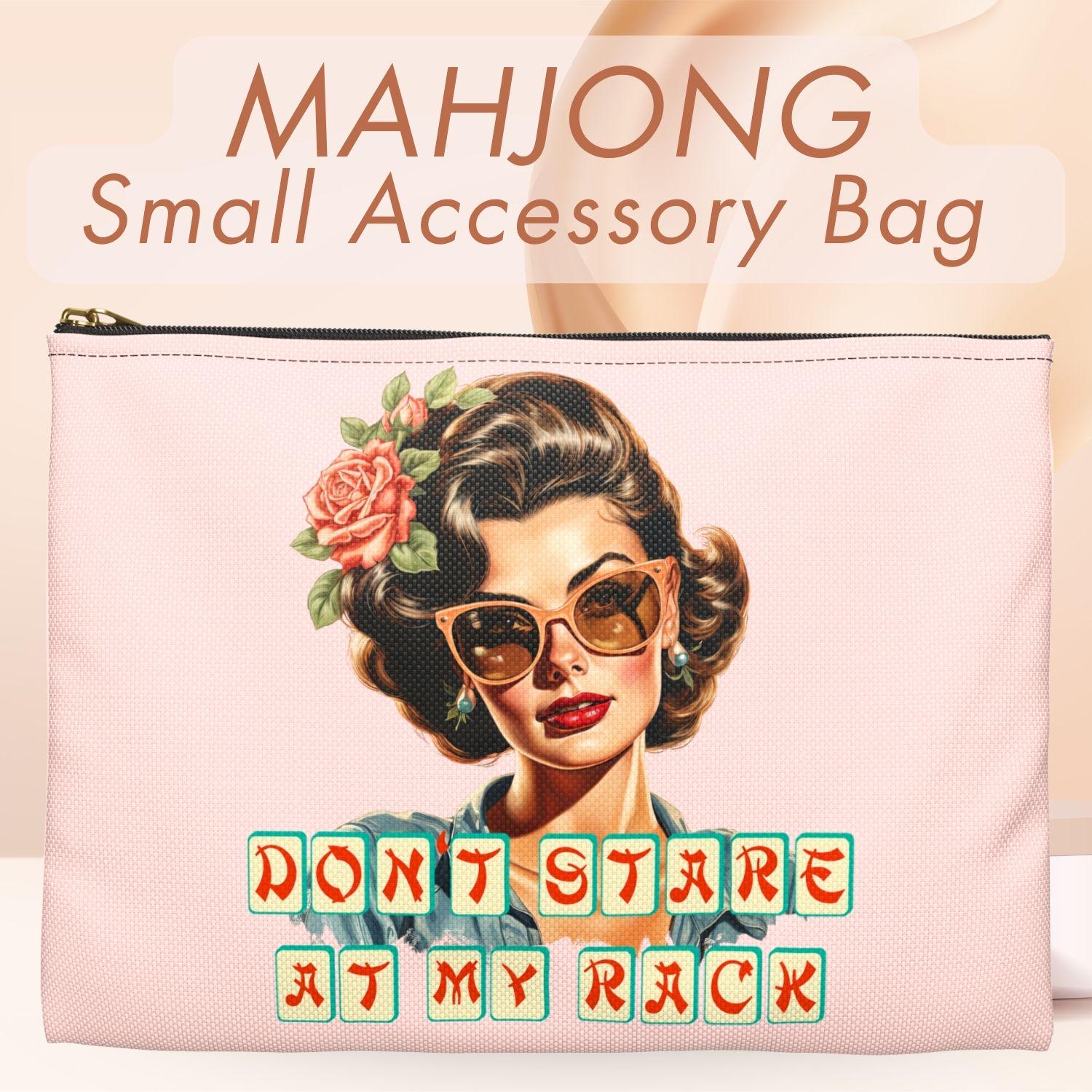 "Piccola borsa per accessori Mahjong Mah Jongg NMJL Borsa per soldi vincite con carte Borsa sarcastica \"Non fissare il mio rack\" Grazioso regalo di com"