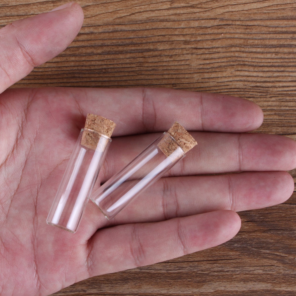 Mini bottiglie di vetro 2,5 ml 13x40mm Piccole bottiglie di vetro con tappo di sughero trasparente Piccoli contenitori barattoli di fiale